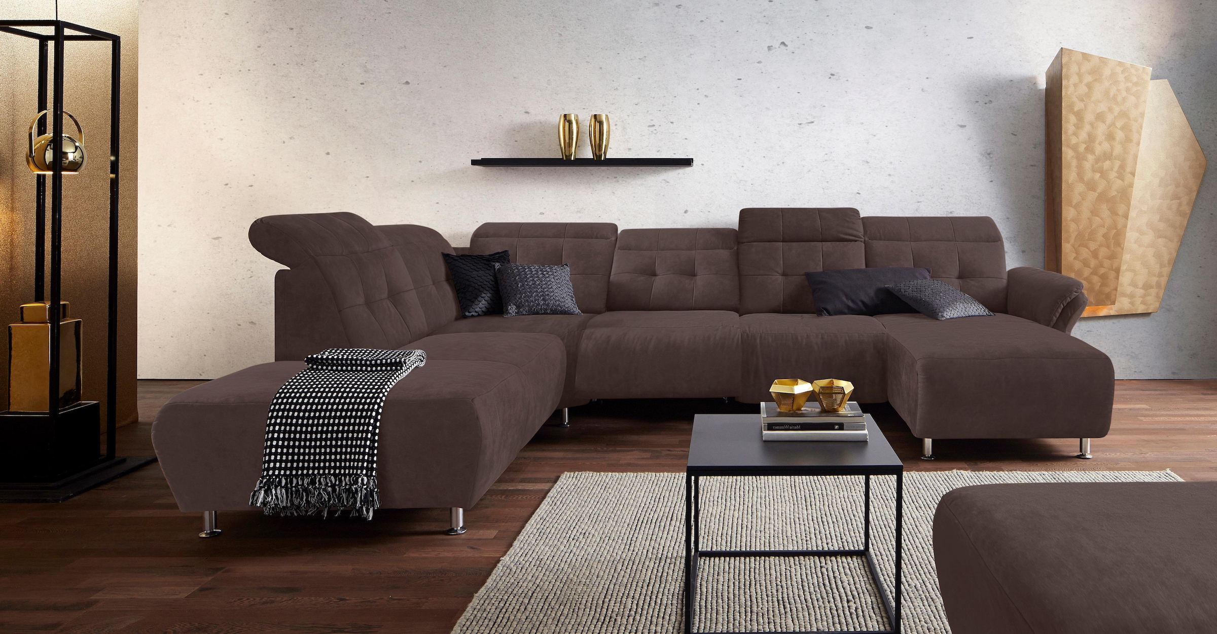 Home affaire Wohnlandschaft »Manhattan U-Form« 2 Sitze mit elektrischer Rel günstig online kaufen