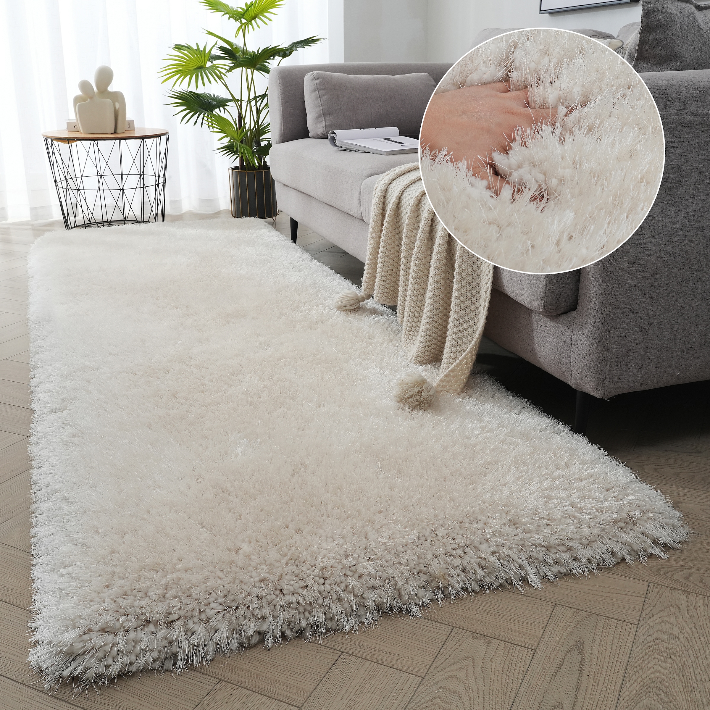 Guido Maria Kretschmer Home&Living Hochflor-Läufer »Micro exclusiv Teppich, sehr hoher Flor, weich durch Mikrofaser«, rechteckig, 78 mm Höhe, weich, Microfaser, unifarben, Schlafzimmer, Wohnzimmer, Esszimmer