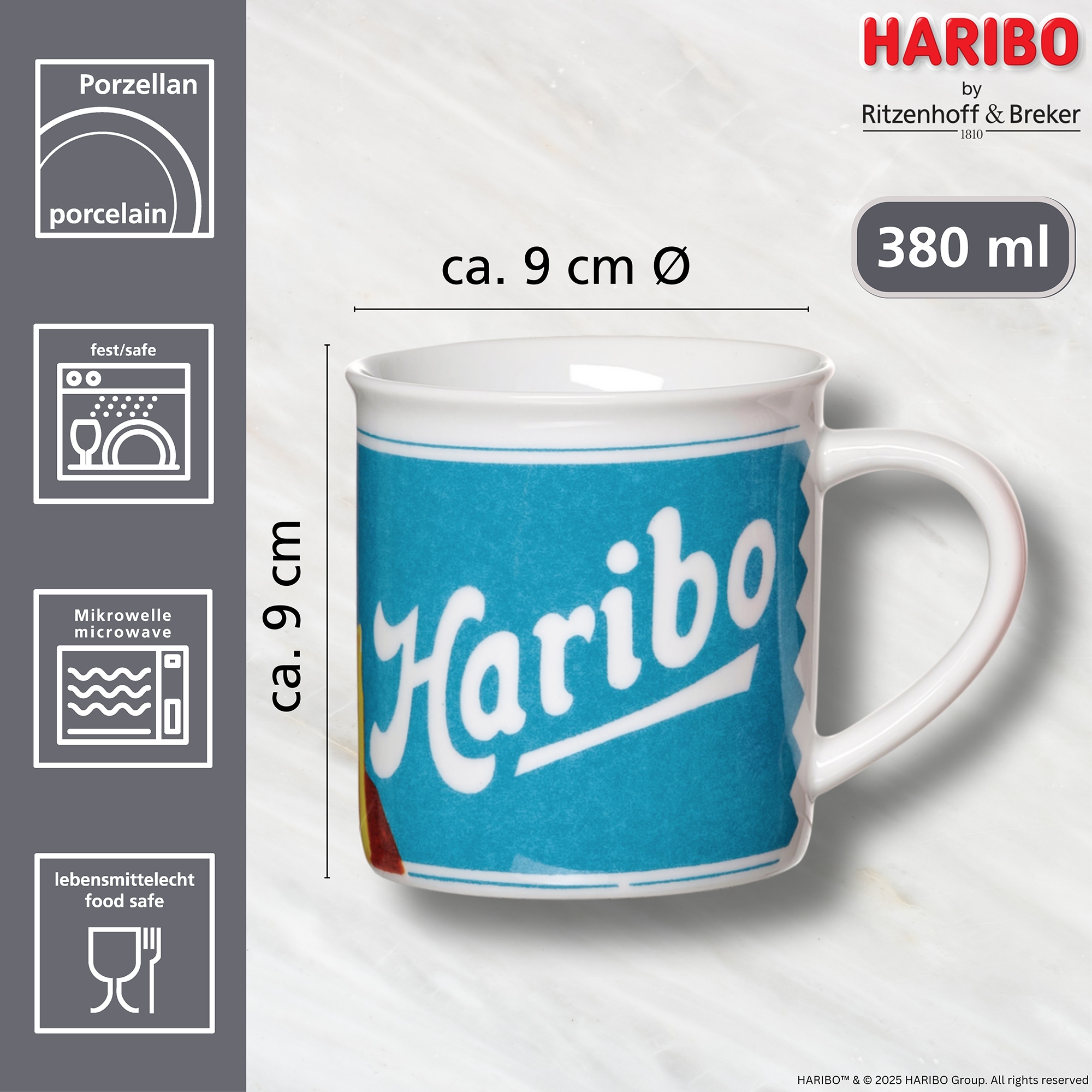 Ritzenhoff & Breker Becher »HARIBO Retro, Kinder froh, 380 ml«, (1 tlg.), spülmaschinenfest