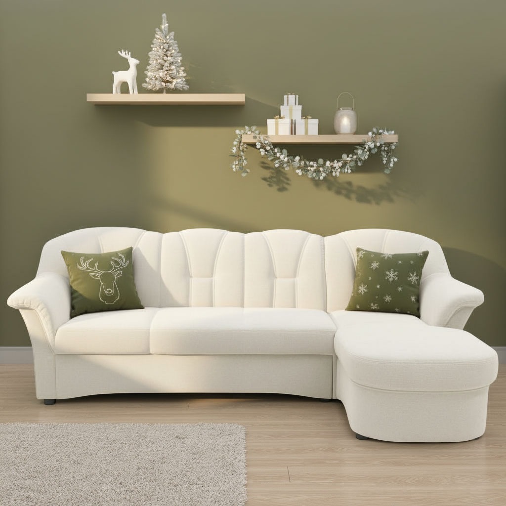 DOMO collection Ecksofa »Flores Schlafsofa, B/T/H: 233/142/86 cm, L-Form« w günstig online kaufen