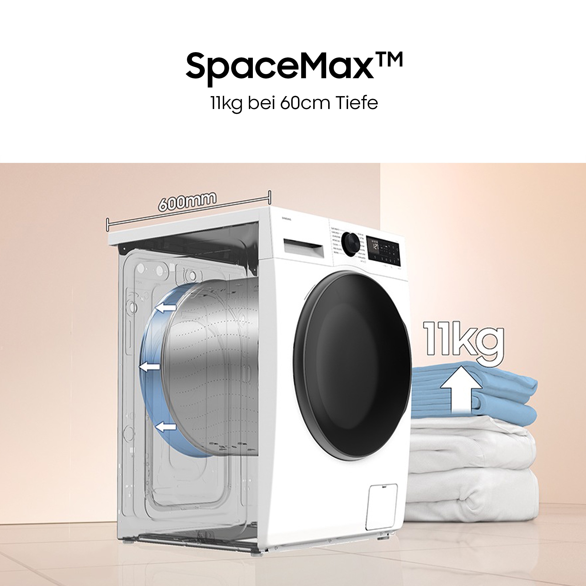 Samsung Waschmaschine WW8400D »WW11DB8B95GH« 11 kg 1400 U/min Quick Drive™ Option – Volle Waschleistung. Halbe Zeit