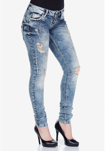 Cipo & Baxx Slim-fit-Jeans, mit coolen Used-Elementen kaufen