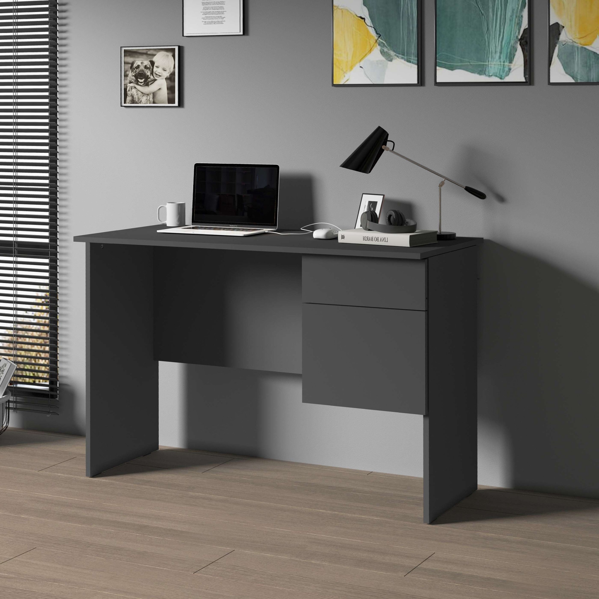 INOSIGN Schreibtisch »Essential, Schreibtisch, kleiner Computertisch, Bürotisch für Büro«, (1 St.), mit 1 Tür,1 Schublade, Arbeitsplatte Breite 110 cm