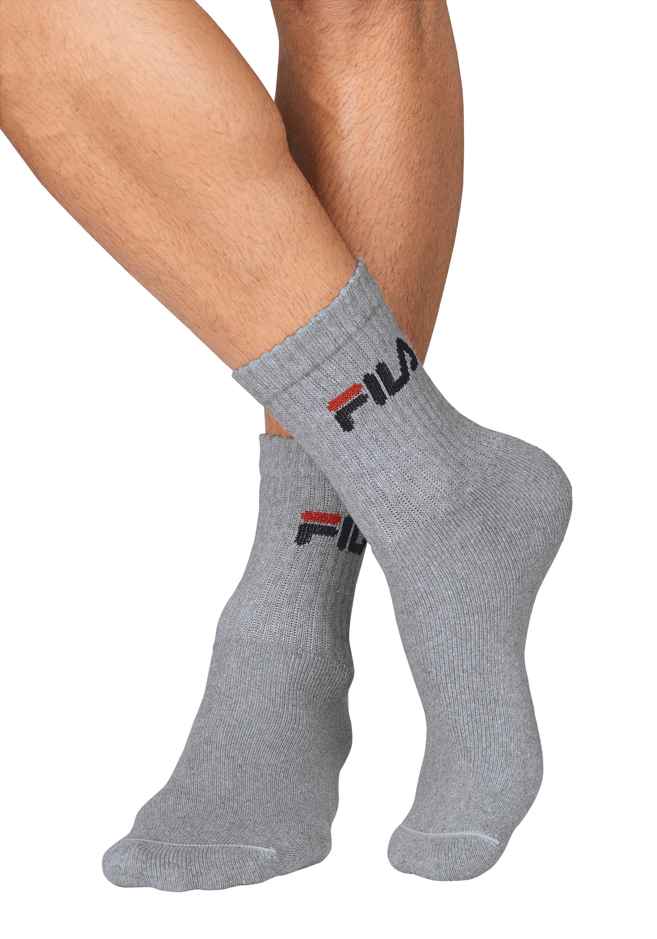 Fila Tennissocken »UNISEX CREW TENNIS FULL TERRY SOCKS«, (6 Paar), Sportsocken, flache Zehennaht