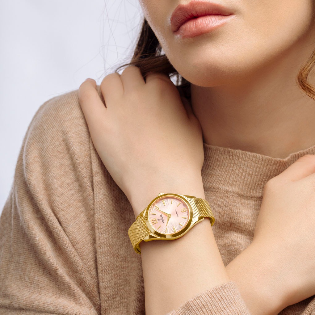 Festina Quarzuhr »Grace«, Armbanduhr, Damenuhr, Swiss Made, Edelstahlarmband, Saphirglas