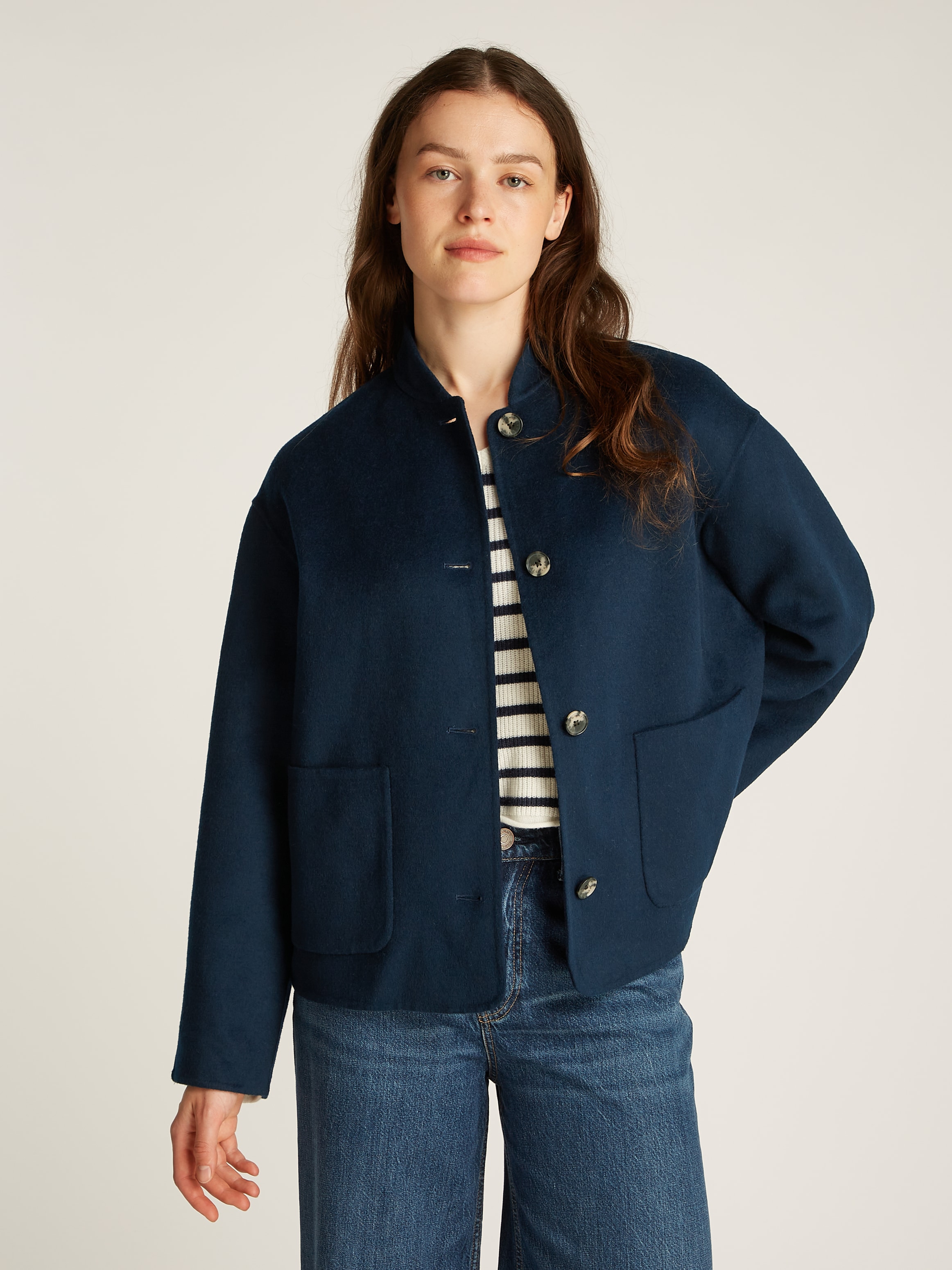 Tommy Hilfiger Bomberjacke »DF WOOL BOMBER JACKET«, mit Wollanteil