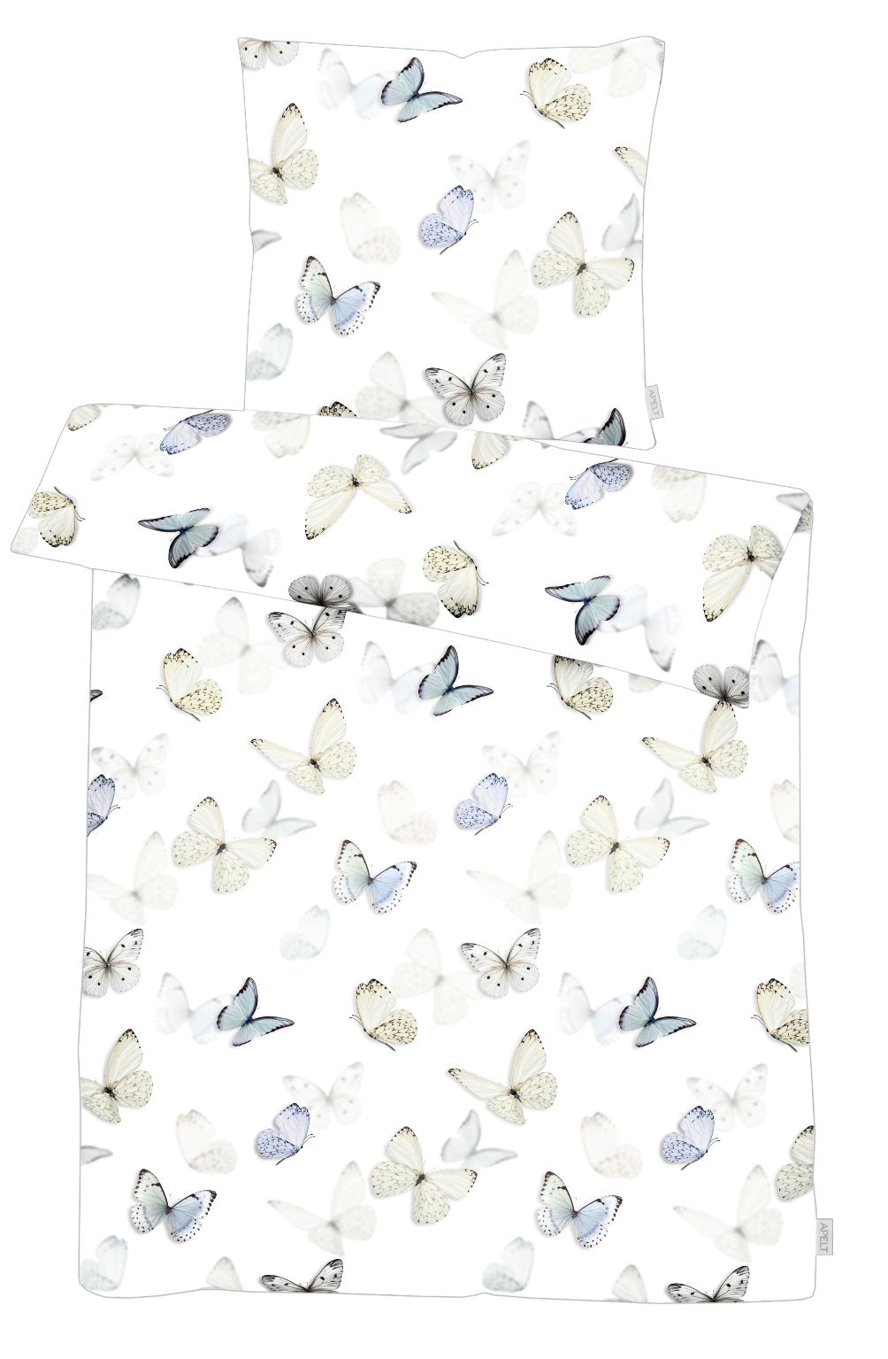Bettwäsche APELT "Papillon", weiß, B/L: 155cm x 220cm, 1 Stk., 1 Stk., Satin, B/L: 80cm x 80cm, 2 tlg.