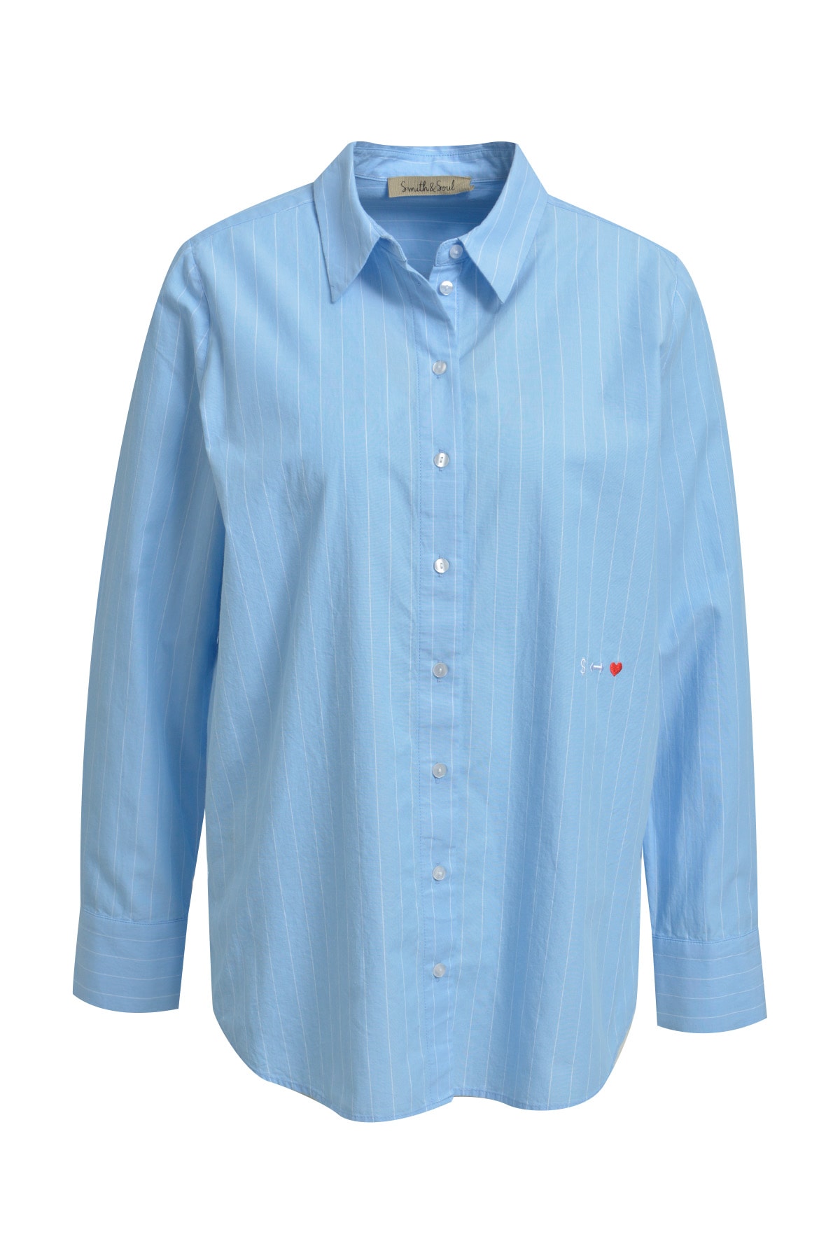 Smith & Soul Hemdbluse mit kreativem Rückendetail, aus Baumwolle