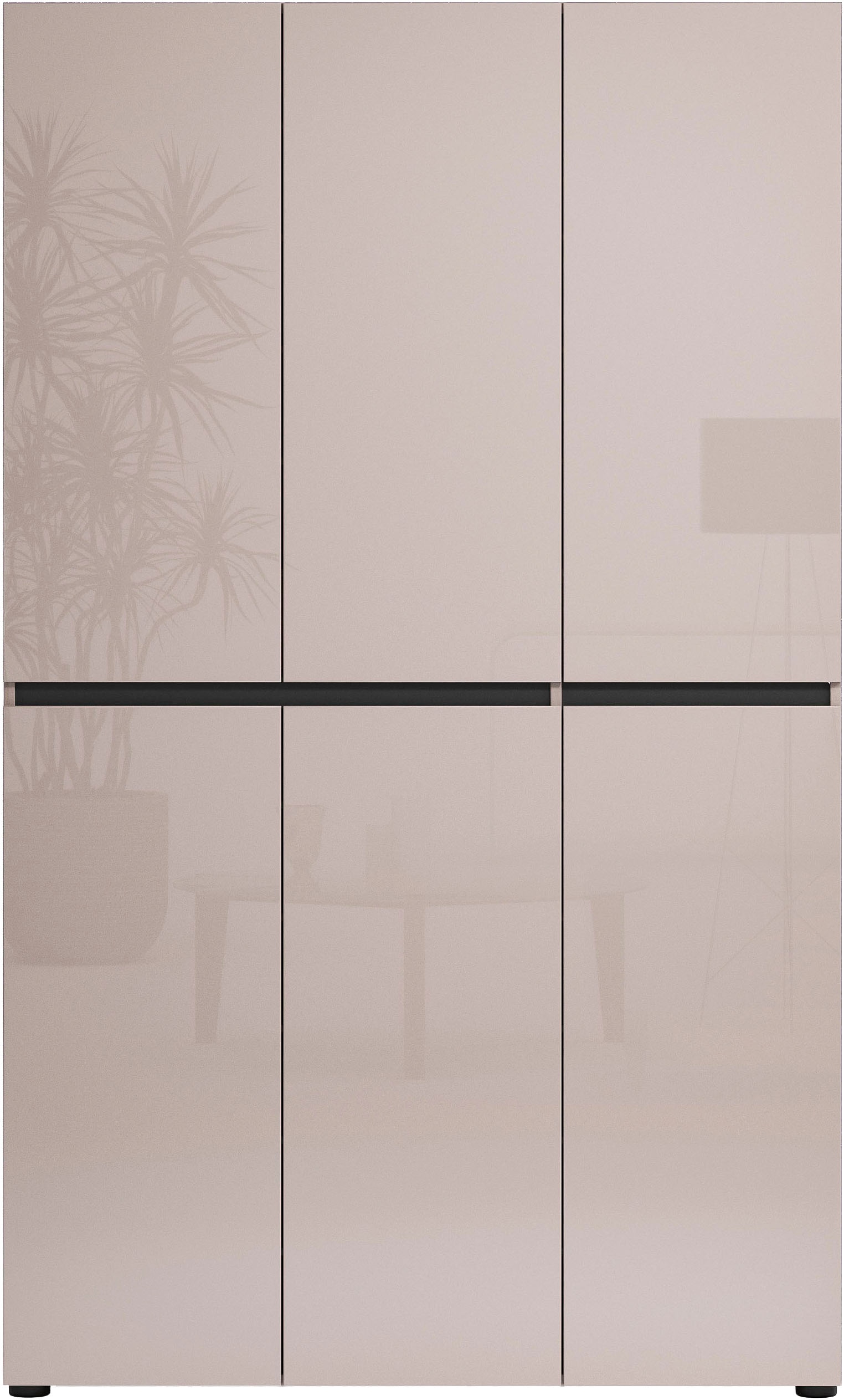 Home affaire Schuhschrank »MISTER Schuhkommode, Schuhmöbel, Schuhregal, Hochglanz lackiert« Breite 120 cm, Höhe 200 cm, 6 Türen, 24 Fächer, ca.58 paar Schuhe