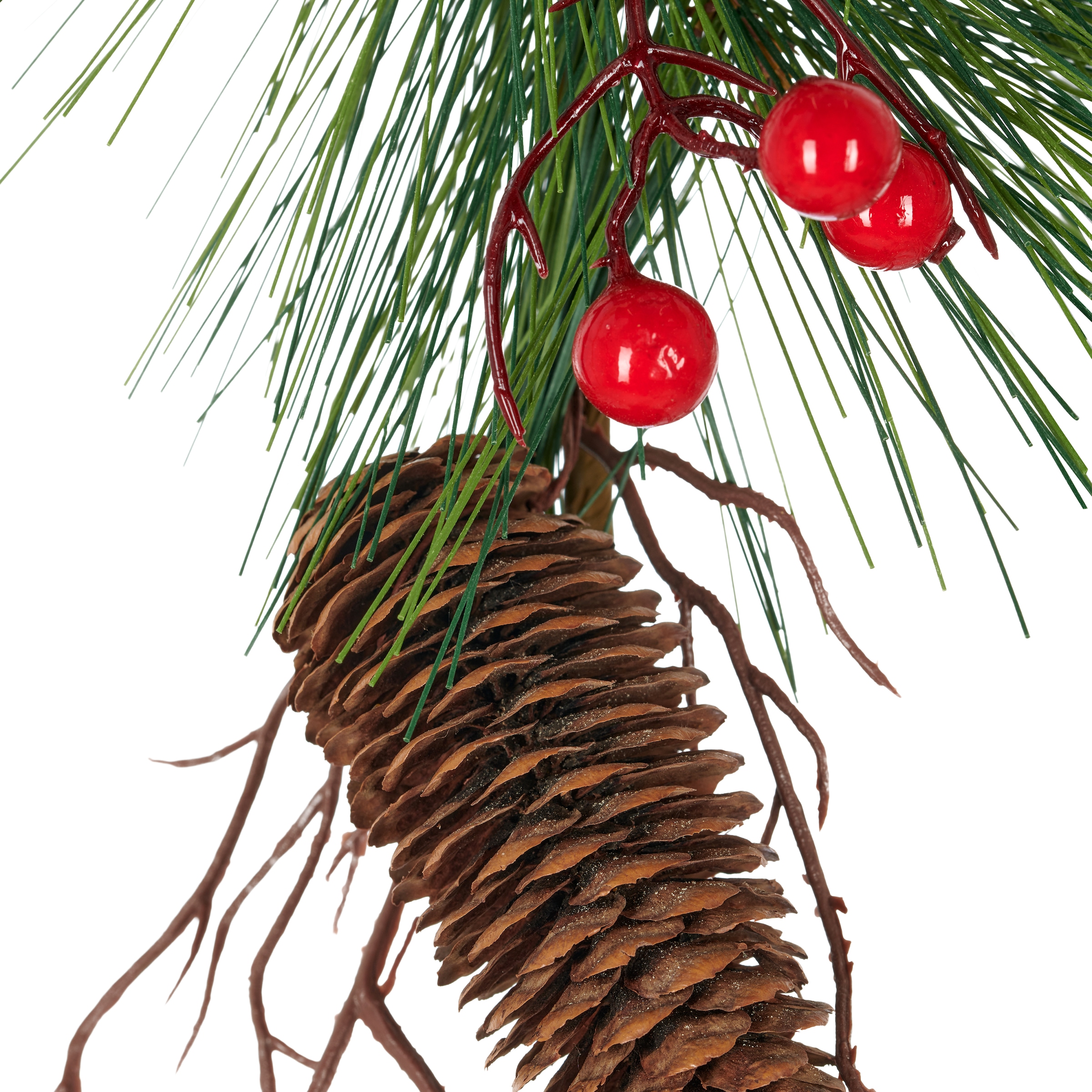 OTTO home Winterliche Kunstpflanze »3er Set aus Türhänger, Girlande und Bouquet« mit Zapfen, Beeren und Äpfel dekoriert