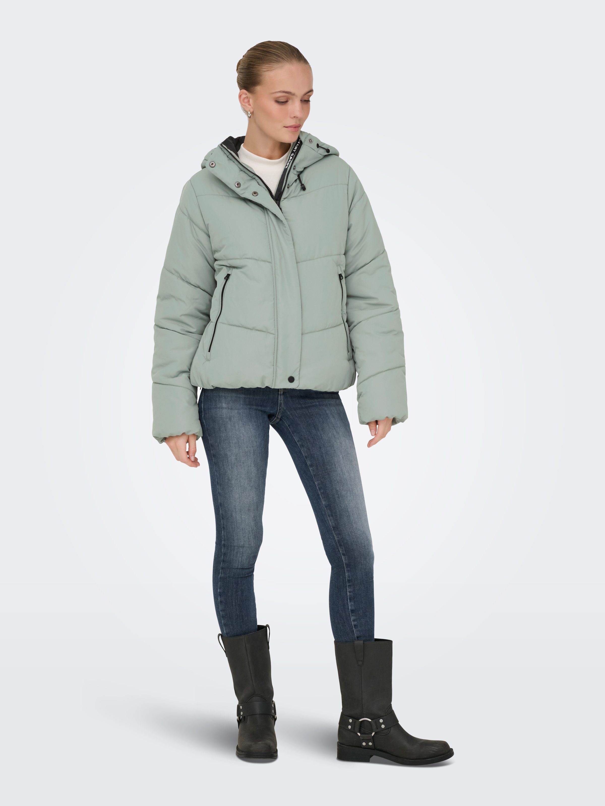 ONLY Steppjacke »ONLMAGGI LIFE SHORT PUFFER CC OTW«, mit Kapuze