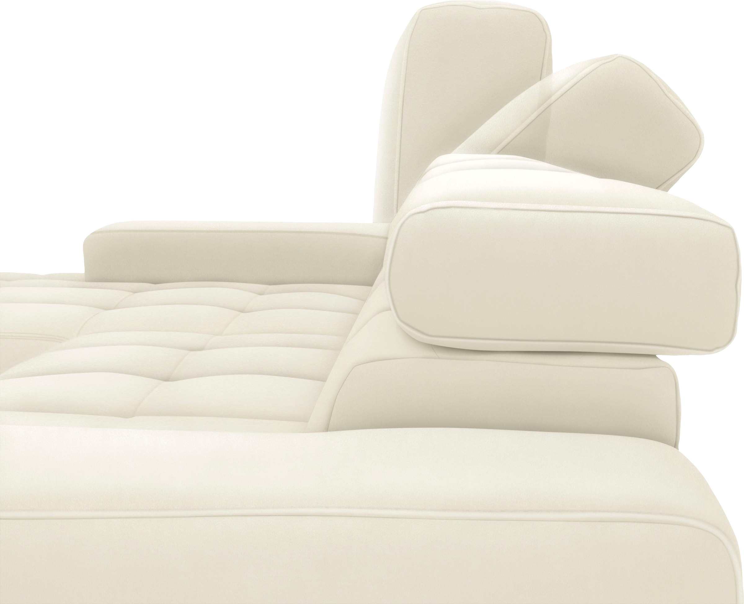 DOMO collection 2,5-Sitzer »Cunelli zeitlos und elegant, moderne Sitznähte als Designelement,«, wahlweise mit 6-fach verstellbaren Kopfteilen, fester Sitzkomfort