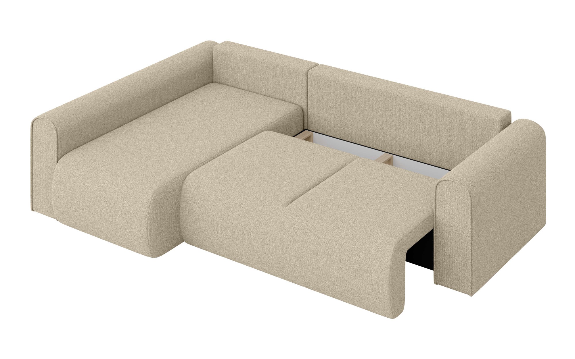 INOSIGN Ecksofa »Zacharia wahlweise Schlafsofa mit Bettkasten, B/T/H 250/166/86 cm«, L-Form mit Wellenunterfederung, Ottomane rechts oder links bestellbar