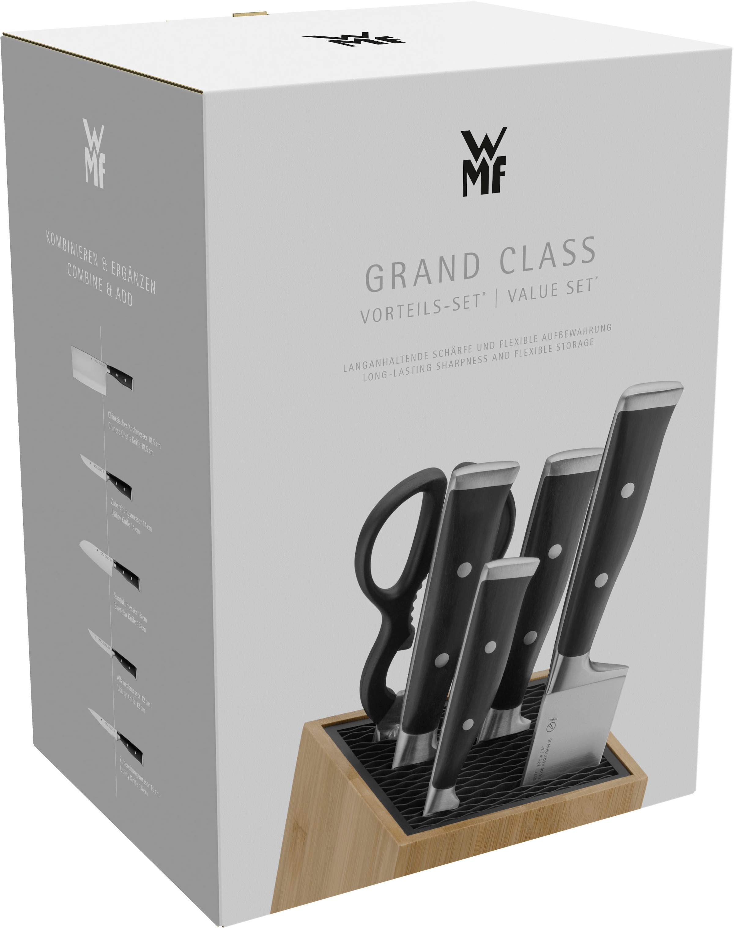 WMF Messerblock »Grand Class«, 6 tlg., FlexTec Messerblock, handgeschmiedeter Spezialklingenstahl
