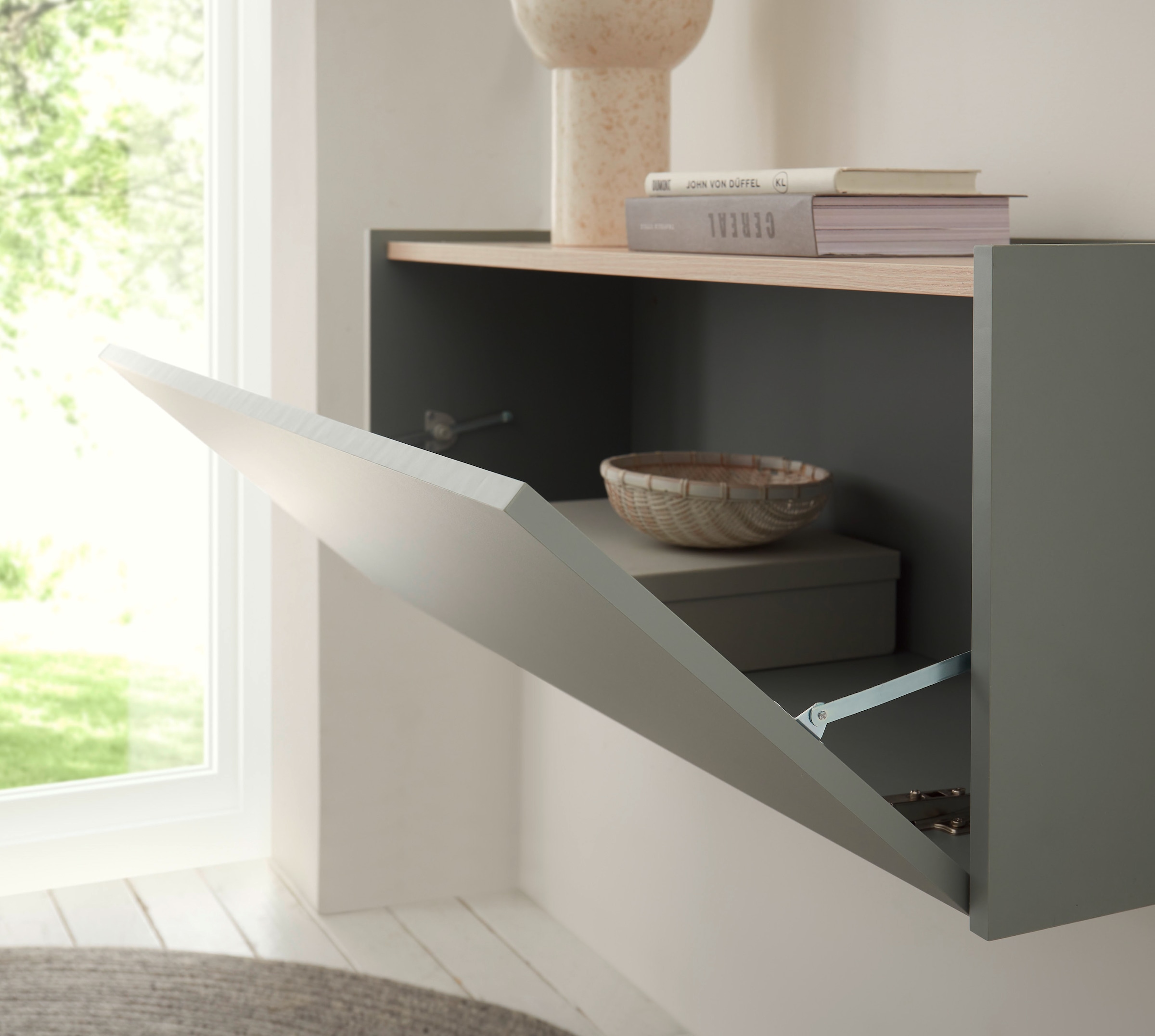 INOSIGN Garderoben-Set »GIRON/CiTY, moderne Garderobe, Komplettset mit viel Stauraum«, (Komplett-Set, 2 St.), enthält Hängeschrank & Garderobenelement mit Spiegel, 150 cm breit