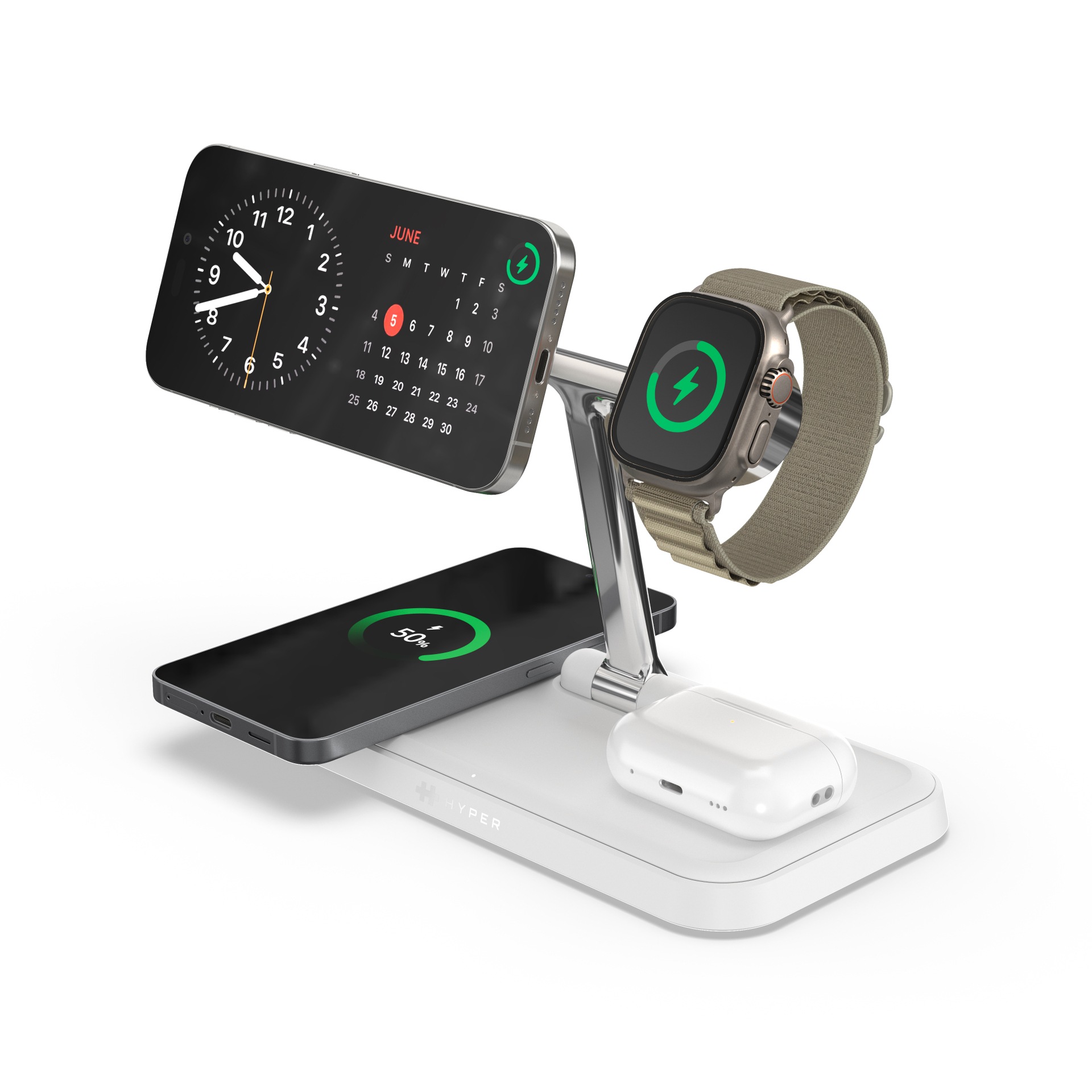 Targus Wireless Charger »HyperJuice QI2 4 in 1 Charging Stand«