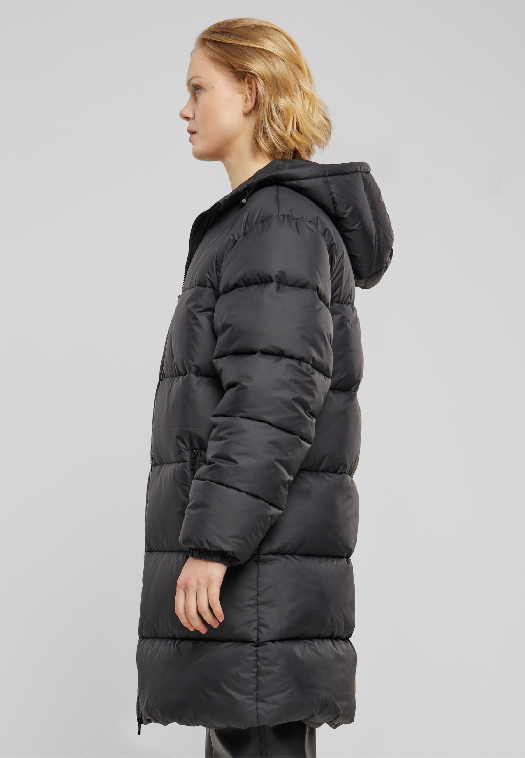URBAN CLASSICS Winterjacke »Urban Classics Ladies Long Puffer Coat« 1 Stk. tlg. mit Kapuze