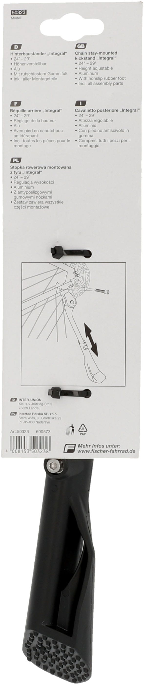 FISCHER Fahrrad Fahrrad-Seitenständer