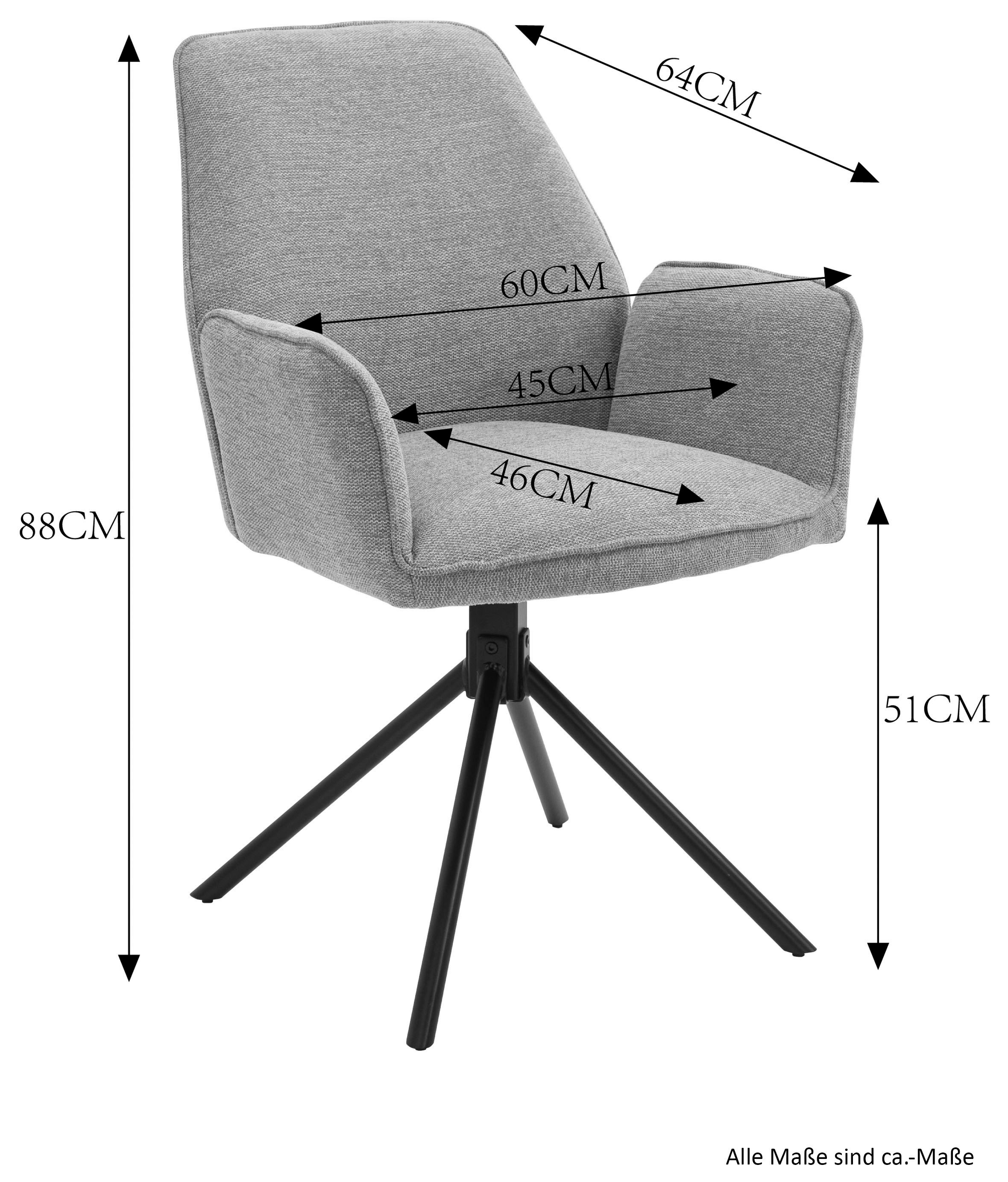 byLIVING Esszimmerstuhl »Blair«, (Set), 2 St., Samtstoff Velvet, 2er-Set, 360 Grad drehbar, gemütlicher Sessel, verschiedenen Stoffe