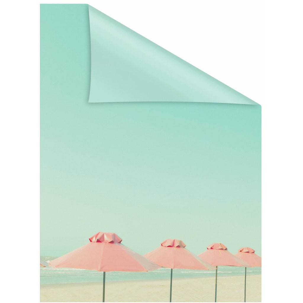 LICHTBLICK ORIGINAL Fensterfolie »Sonnenschirme«, 1 St., blickdicht, strukturiertKlebepunkte, selbstklebend, Sichtschutz
