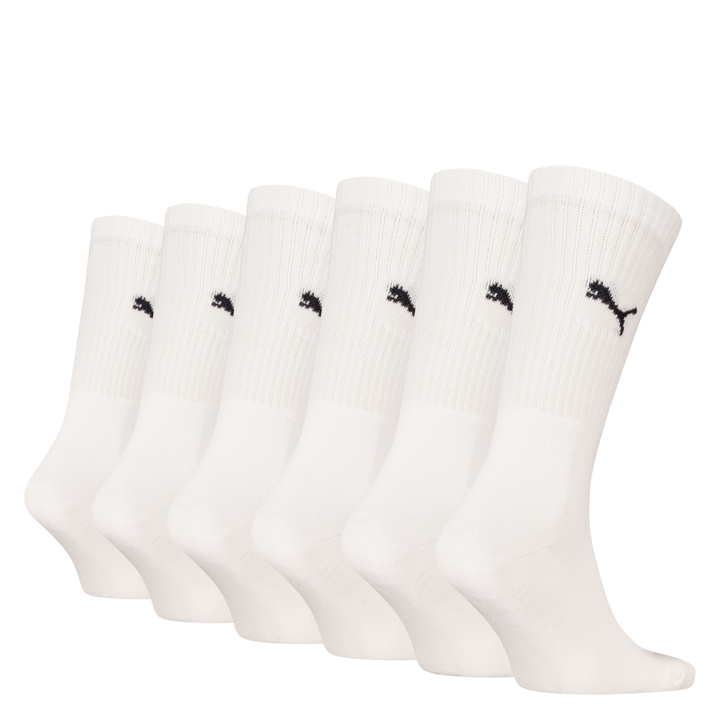 PUMA Sportsocken »PUMA UNISEX CREW SOCK 6P ECOM«, (6 Paar), Cat-Logo, Frottee-Sohle, Ripp-Bündchen