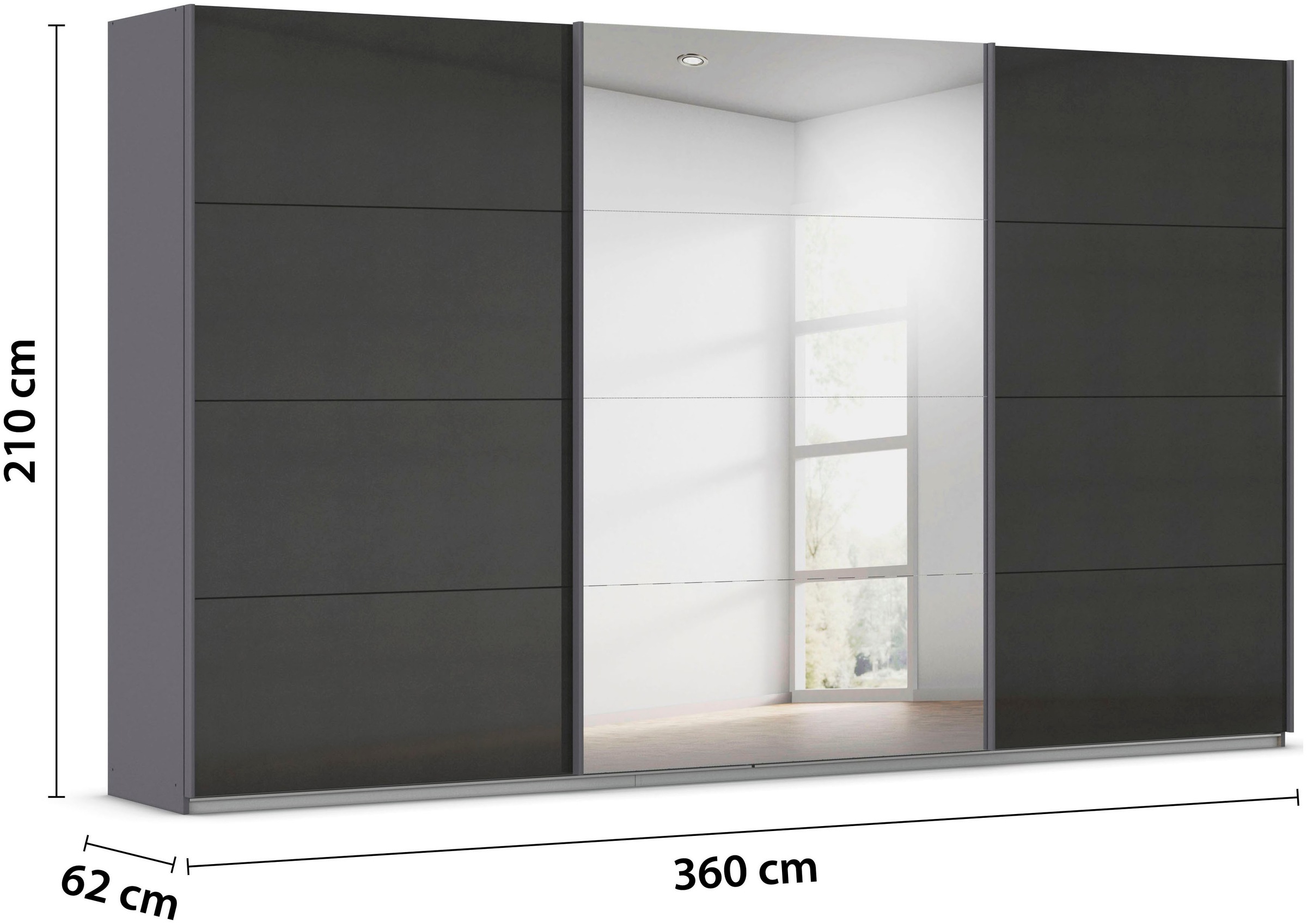 rauch Schwebetürenschrank »Kleiderschrank Schrank OTTO´S CHOICE Garderobe AGORDO«, (in zwei Griff-Farben), Top Innenausstattung, in 4 Breiten und 2 Höhen MADE IN GERMANY