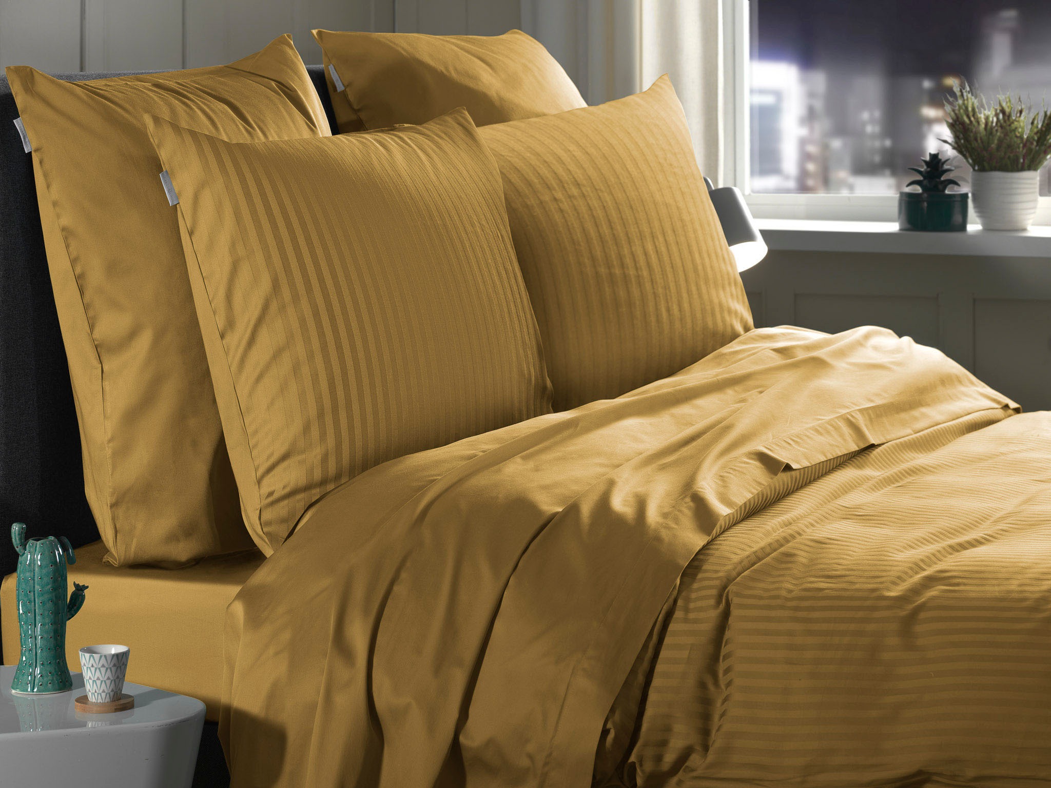 Heckett & Lane Bettwäsche »Banda« 2 Stk. hochwertiges Mako-Satin, Streifen Satin, Bettwäsche ab 135x200 cm.