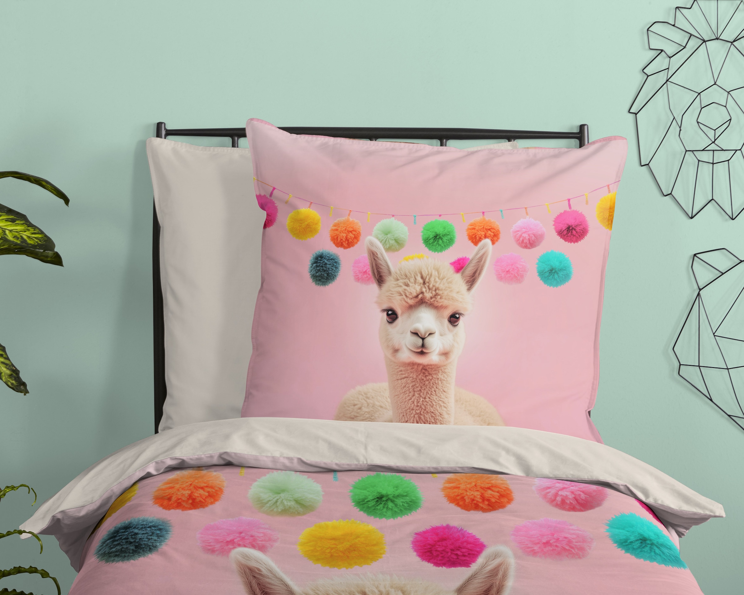 PURE luxury collection Kinderbettwäsche »Relaxing« 2 Stk. tlg. Mikrofaser, 135x200, 2 Teilig, Wendeoptik, Mädchen, Alpaka, Rosa