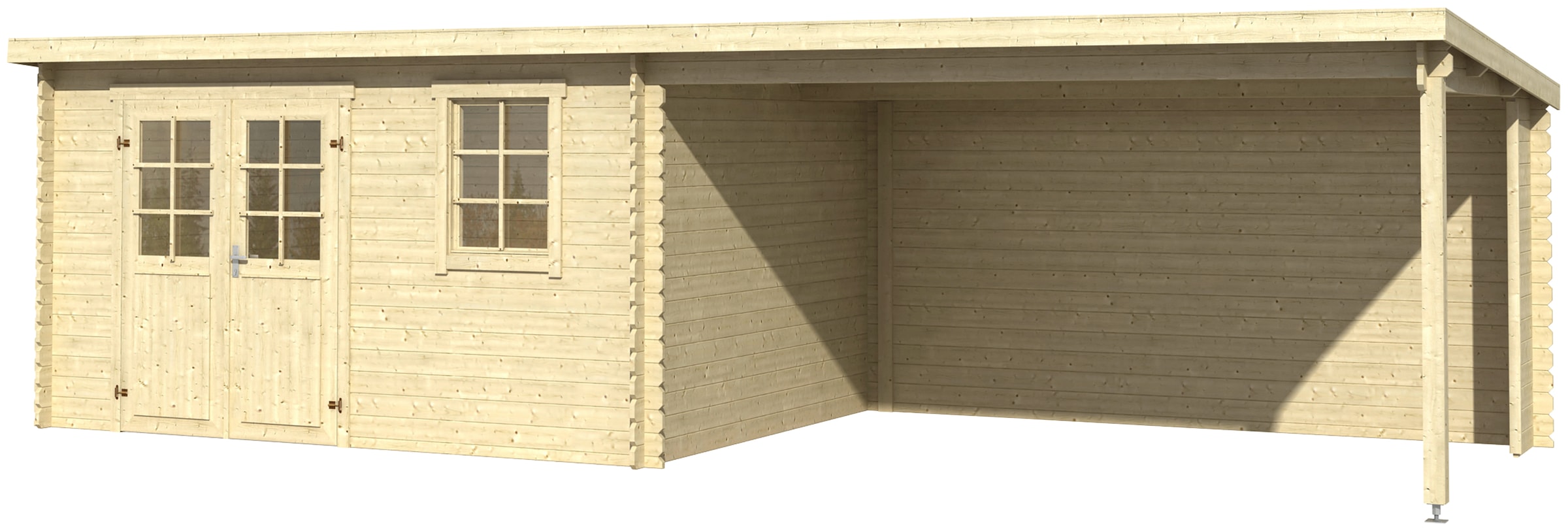 LASITA MAJA Gartenhaus »Reno, Naturbelassen«, (Set), mit Anbau