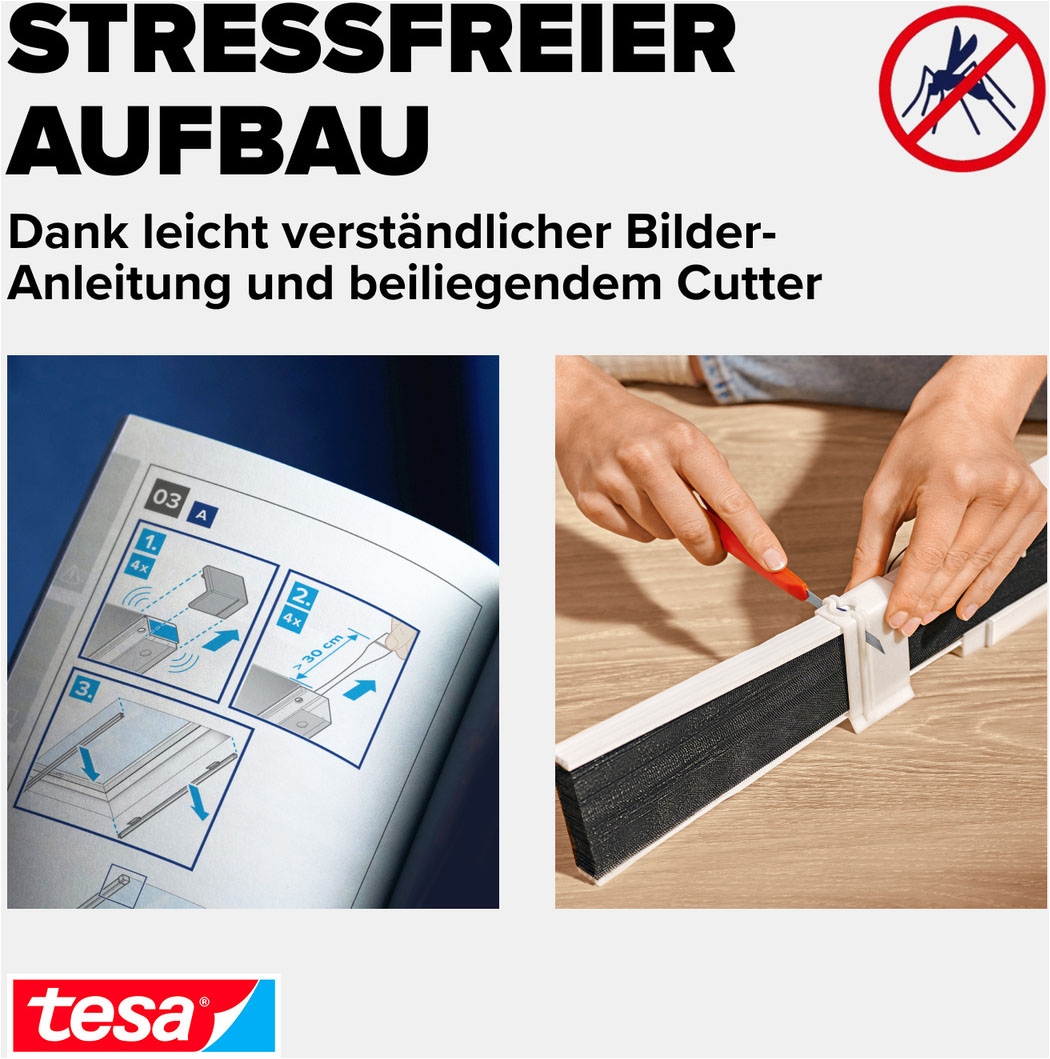 tesa Insektenschutz-Fensterrahmen »Fliegengitter-Plissee für Dachfenster Premium« 1 Stk. tlg. Mückenschutz ohne Bohren
