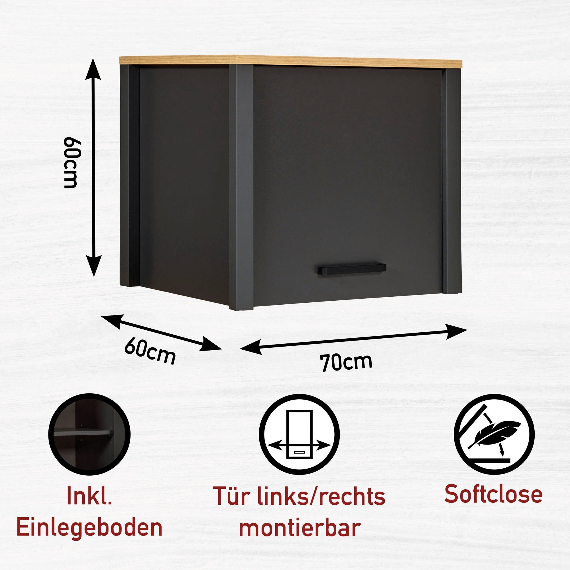 Inter Link Aufsatzschrank »Veneto« 1 Stk. tlg. Stauraum-Modul, passend zu Geräteschränken, 70x60x60,5 cm