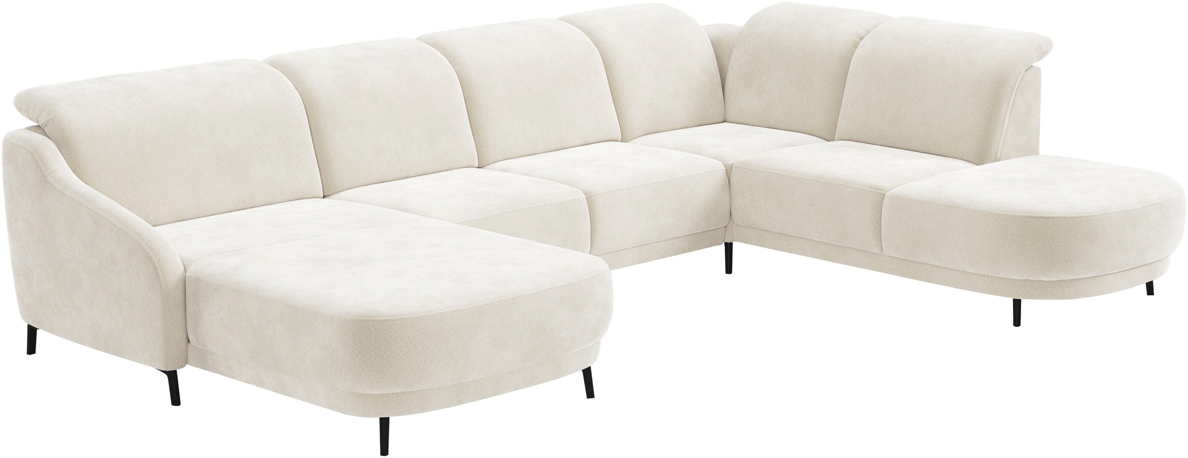 sit&more Wohnlandschaft »Blues U-Form«, inkl. Kopfteilverstellung, wahlweise mit Klapptisch und USB