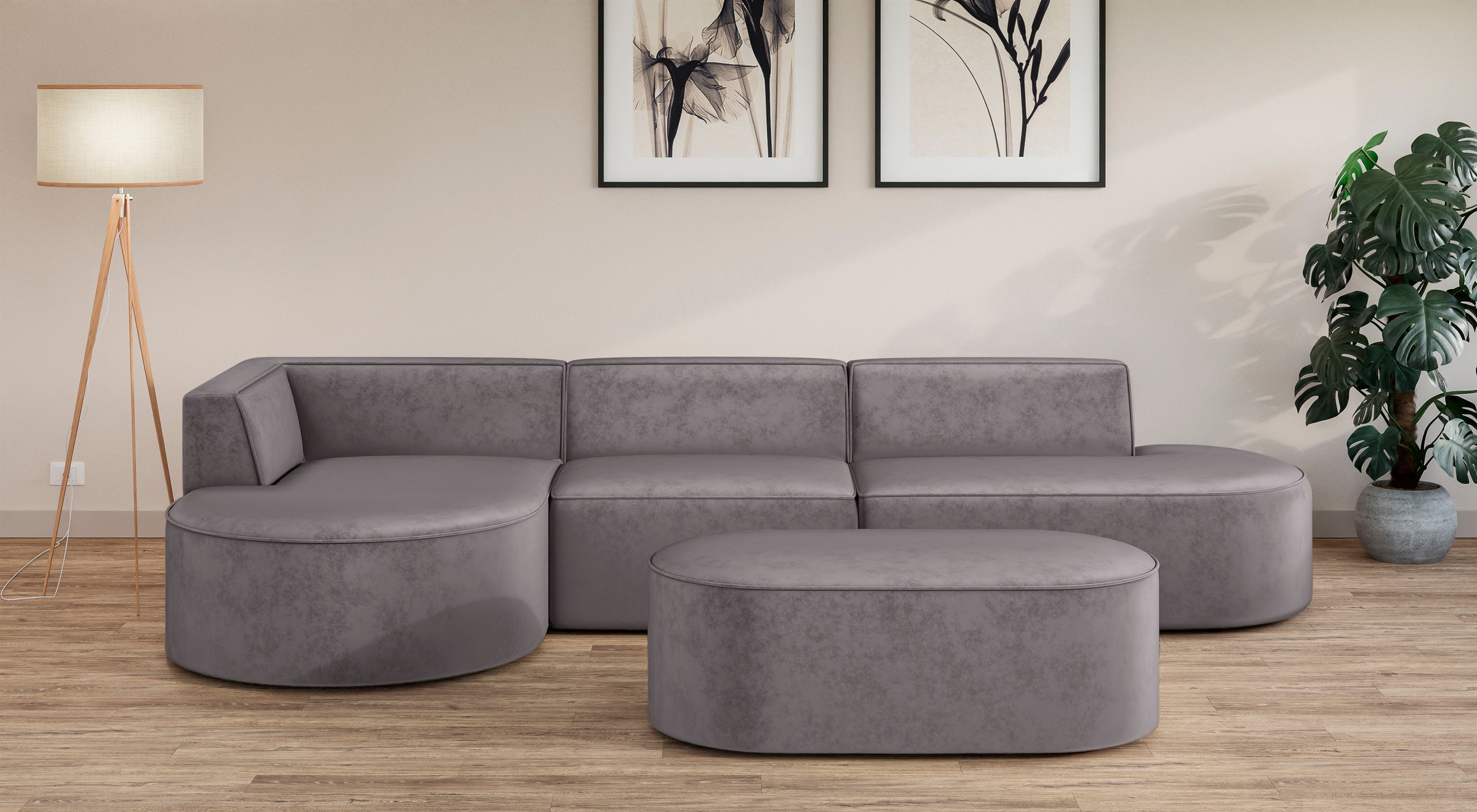 OTTO home Ecksofa »EIVIND Designer Sofa mit Ottomane rechts/links, B/T/H: 3 günstig online kaufen