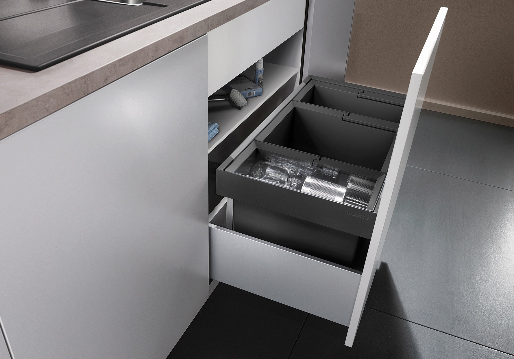 Blanco Mülltrennsystem »Flexon II 80/3«, 3 Behälter, Kunststoff, Stahlblech günstig online kaufen
