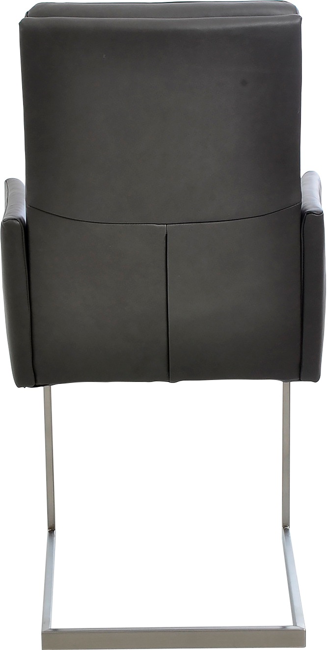 K+W Komfort & Wohnen Armlehnstuhl, Leder CLOUD, stabiles Hochkantrohr, Untergestell in Edelstahloptik oder schwarz