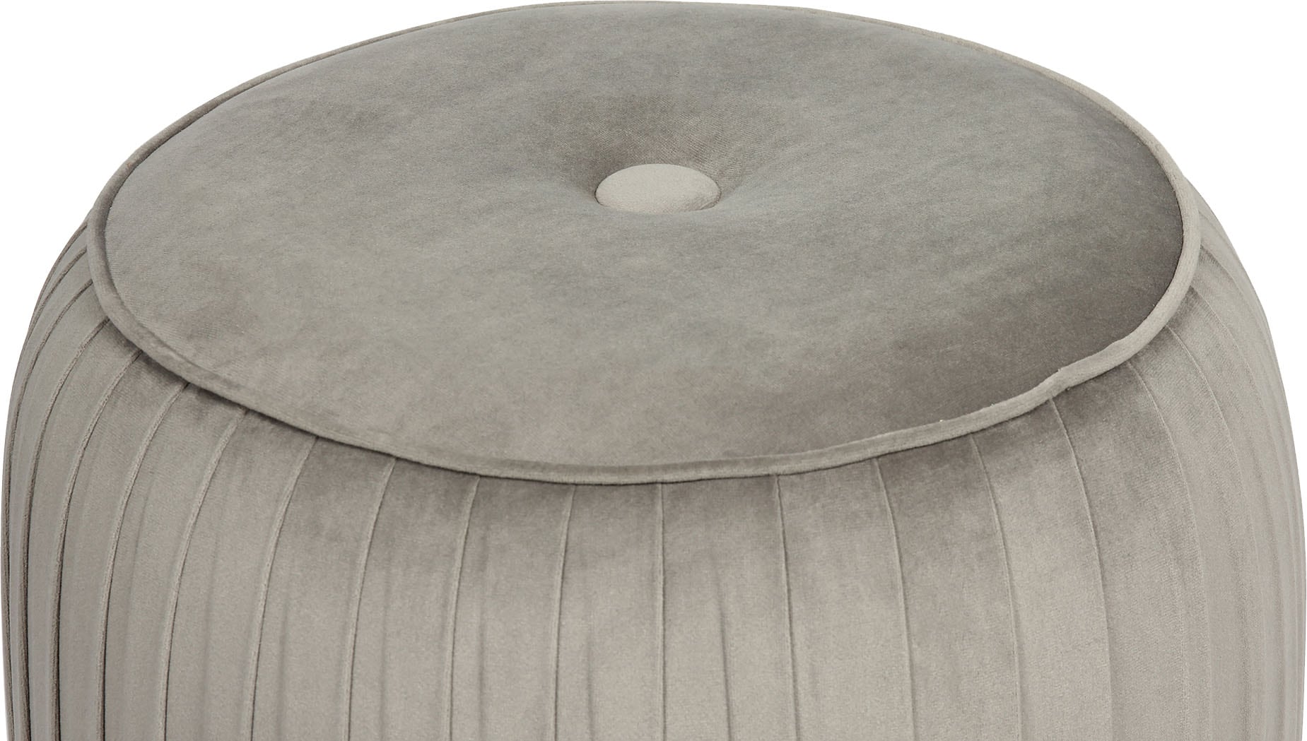 Kayoom Polsterhocker »Hocker Lyla 125, Edler Touch durch goldenen Sockel, Samtbezug«, (1 St.), samtweich, gesteppte Ziernaht, Edelstahlsockel, Hochwertiger Samtbezug