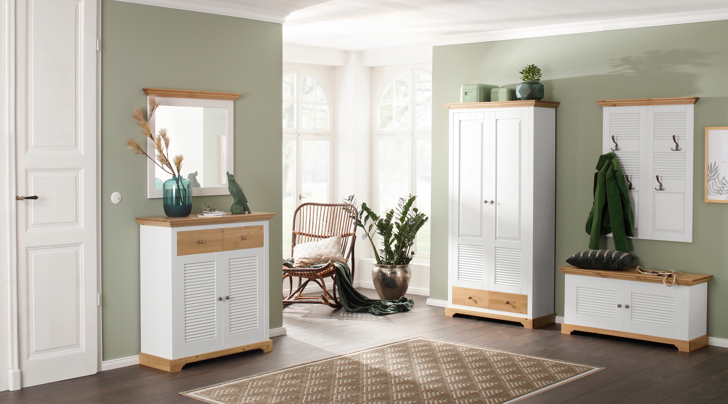 Home affaire Schuhbank »Ayanna«, Sitzbank aus massiver Kiefer, FSC®, Breite 110 cm, Sitzhöhe 53 cm