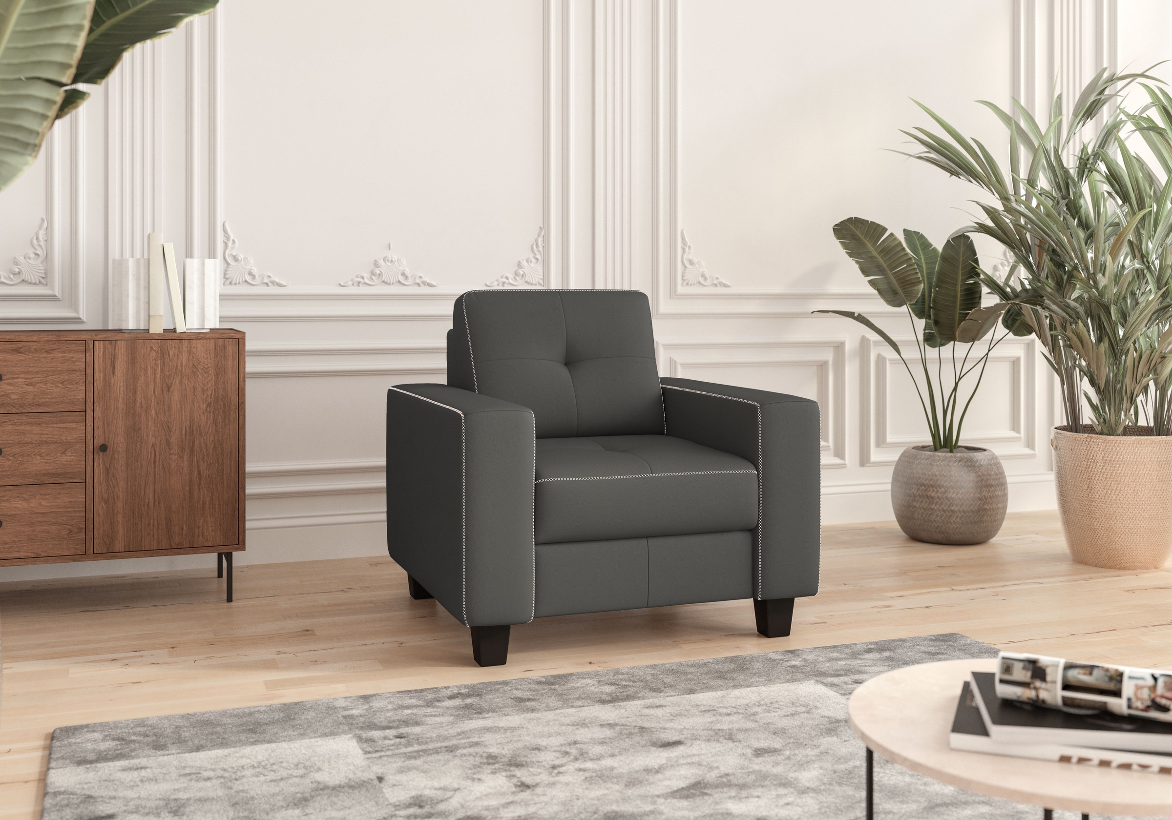 PLACES OF STYLE Sessel »Varese« Kreuznaht in beige günstig online kaufen