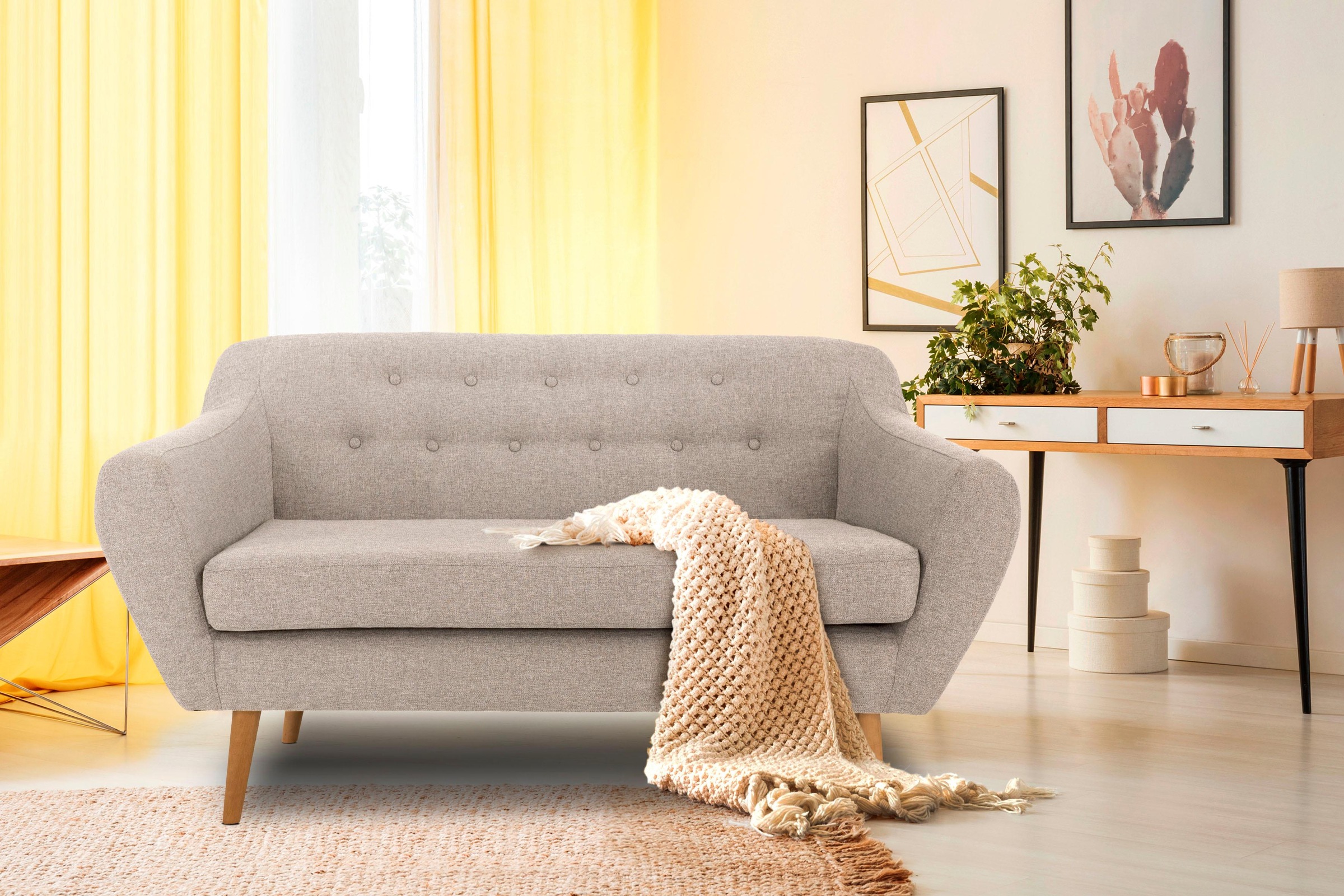 Home affaire 2-Sitzer »Renne« mit Heftung im Rücken im skandinavischem Stil günstig online kaufen