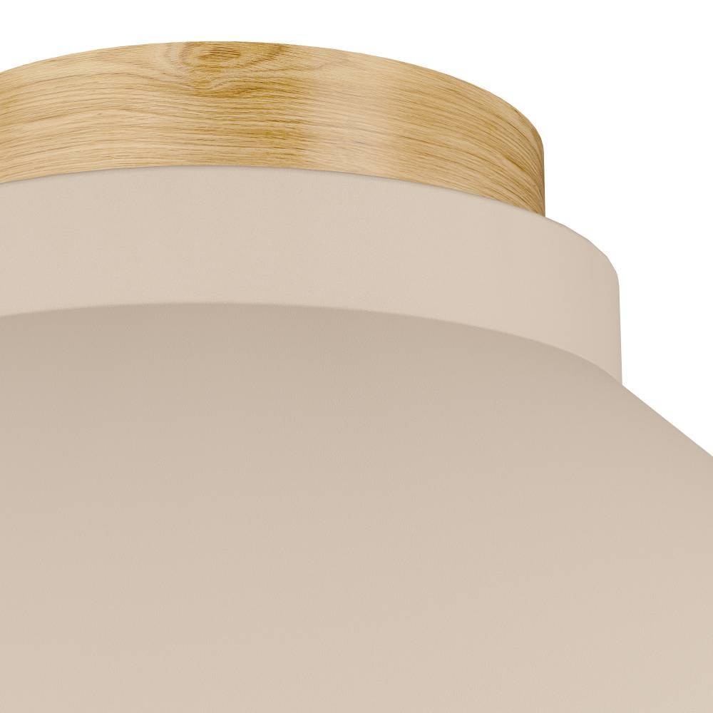 EGLO Deckenleuchte »MOHARRAS Deckenlampe, Stahl und Holz, E27, Wohnzimmerlampe, Lampe«, 1 flammig, Leuchtmittel E27 | ohne Leuchtmittel, Wand-/Deckenleuchte, H16 x Ø40 cm, braun, 1X40W exkl.