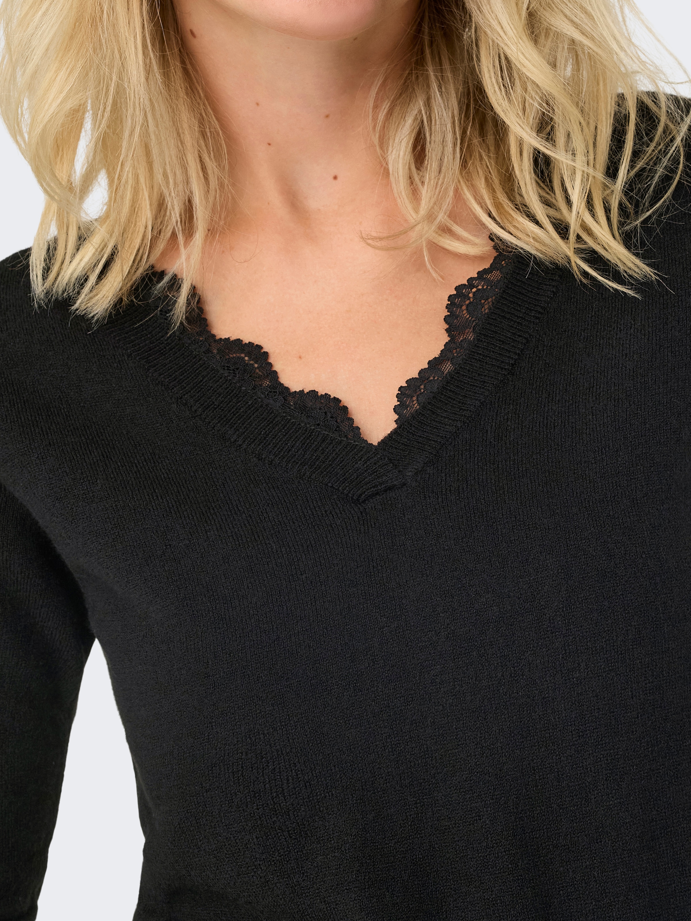 ONLY V-Ausschnitt-Pullover »ONLSUN LS LACE V-NECK CC KNT«