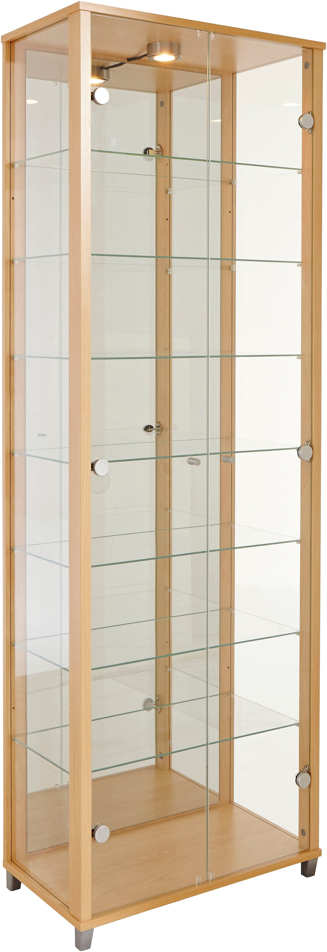 Vitrine FIF MÖBEL "OPTIMA", beige (buchefarben), B:58cm H:172cm T:33cm