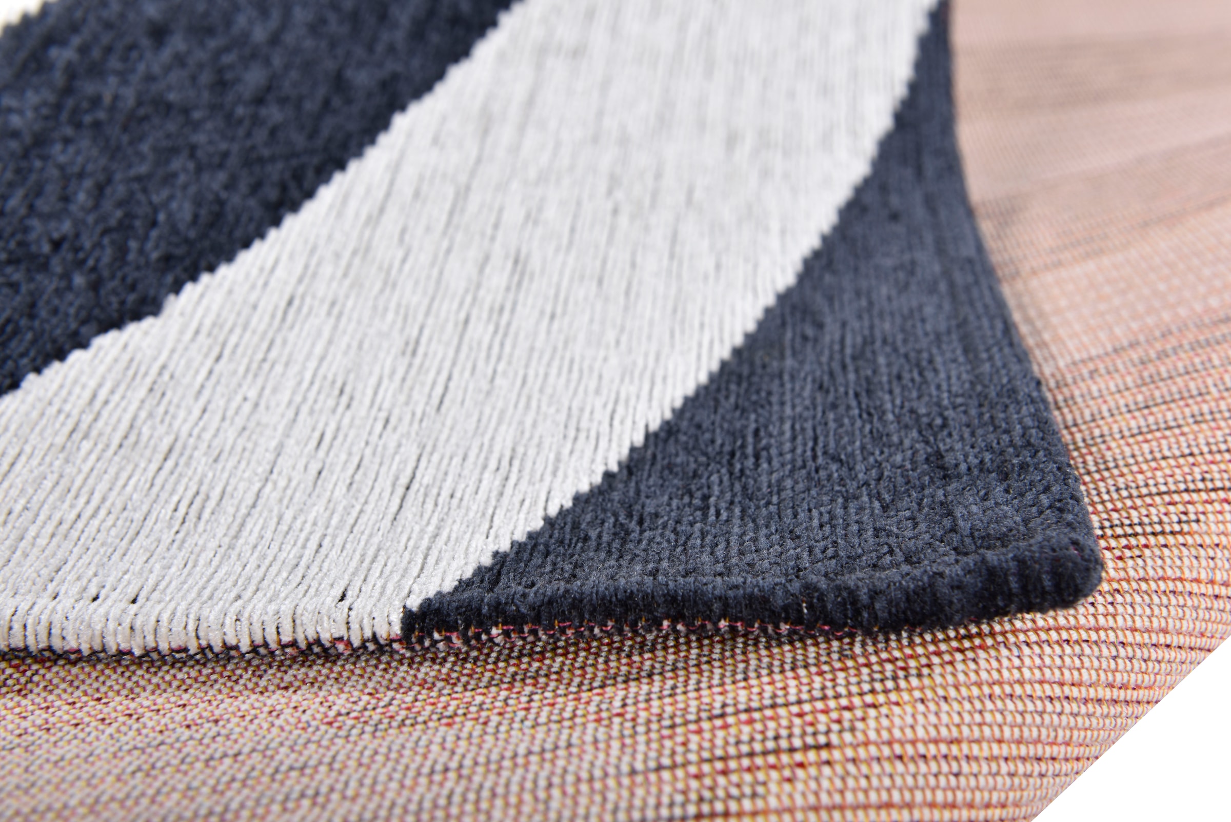 Gino Falcone Teppich »Cosima-117«, rechteckig, 3 mm Höhe, flachgewebt, Jaquard, mit Chenillegarn, modernes geometrisches Design