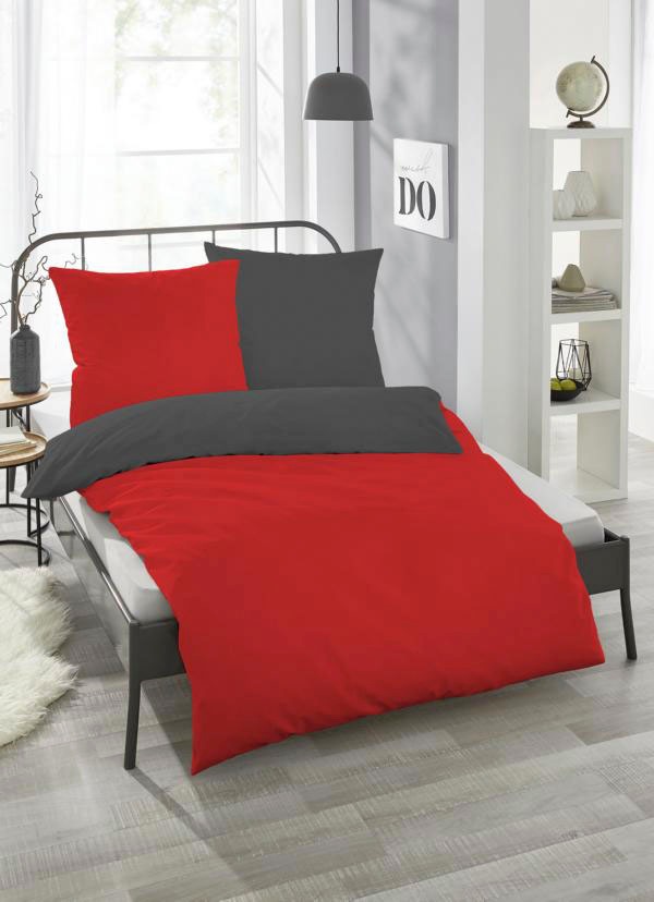 Castell Wendebettwäsche »Uni-Microfaser-Satin«, (2 tlg.), hautsympathische Microfaser Satin Qualität, 100% Polyester, Bett- und Kopfkissenbezug mit Reißverschluss, pflegeleicht, mit feinem Glanz, samtig weicher Stoff