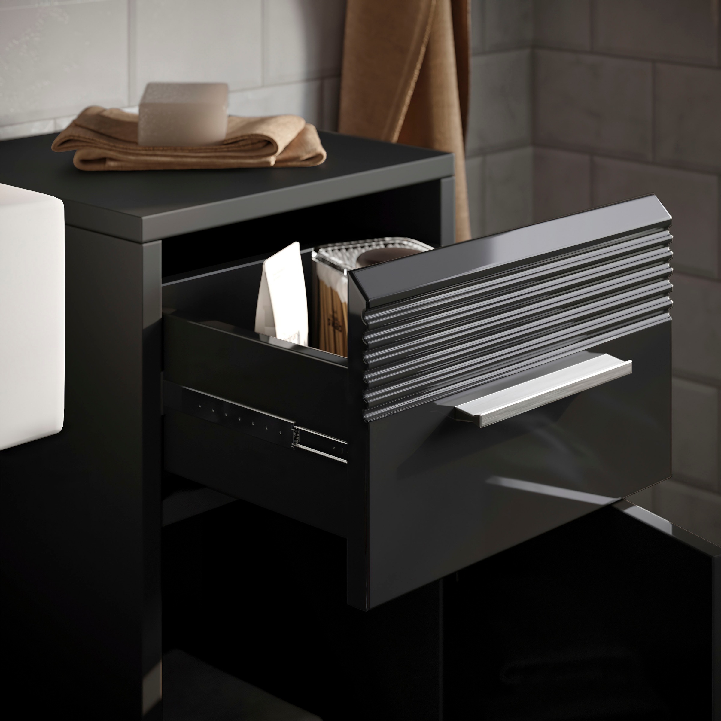 INOSIGN Badmöbel-Set »Malmö, 5 teilig, inklusive LED Beleuchtung, bestehend aus:«, (Set, 5 St.), Badmöbel, 5-tlg