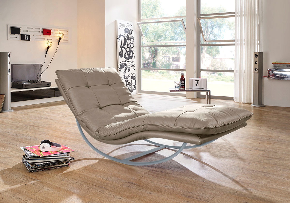 W.SCHILLIG Relaxliege »daily dreams«, in Waffelkissen-Optik, Schaukelgestell silber matt, in 2 Breiten