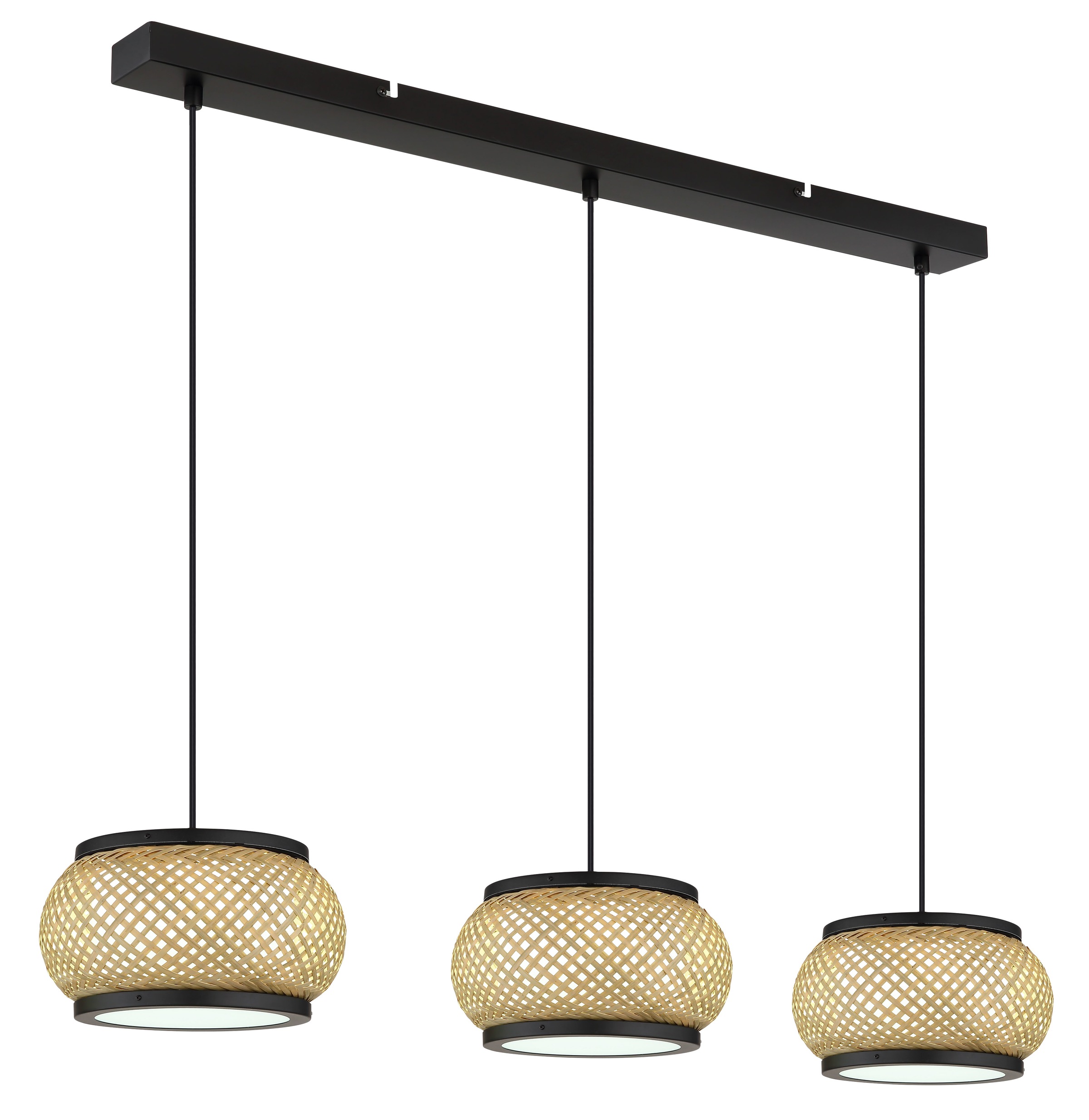 GLOBO LIGHTING Hängeleuchte »BAMBORA« LED-Modul 1 Stk. Schwarz Bambus Hängeleuchte linear LED CCT 920mm