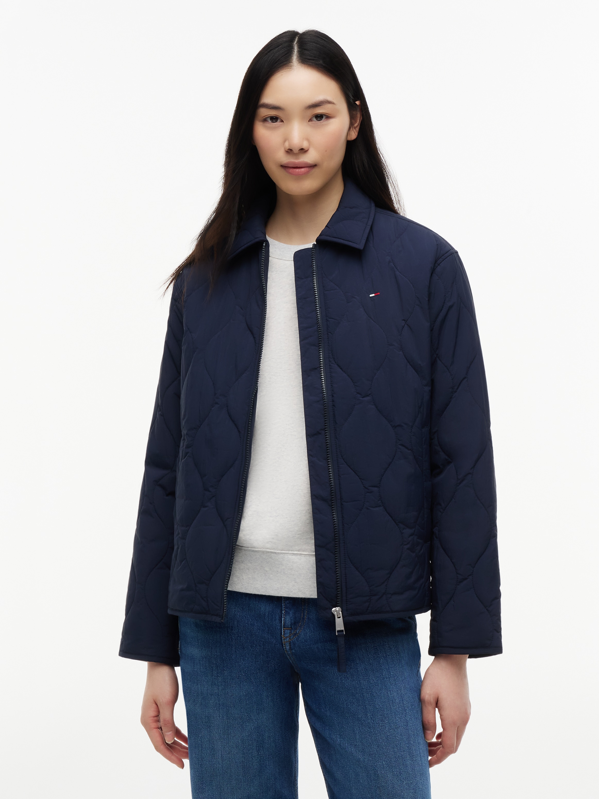 Tommy Jeans Steppjacke »TJW COACH COLLAR QUILTED JACKET« Kunstfaser, Flag-Stickerei