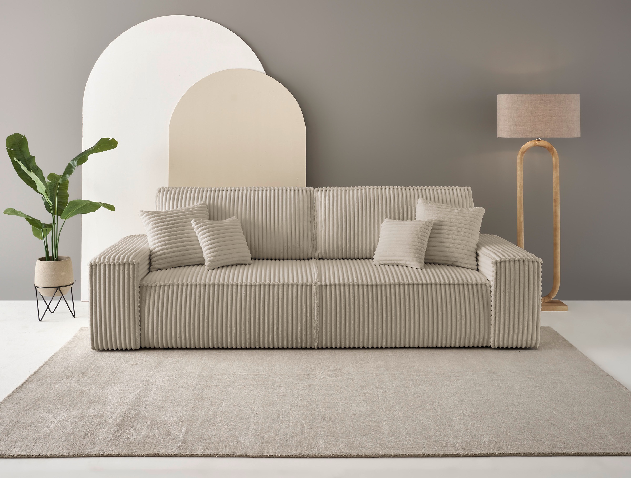 andas 3-Sitzer »FINNLEY Schlafsofa 257 cm, Schlaffunktion mit Bettkasten (2 günstig online kaufen