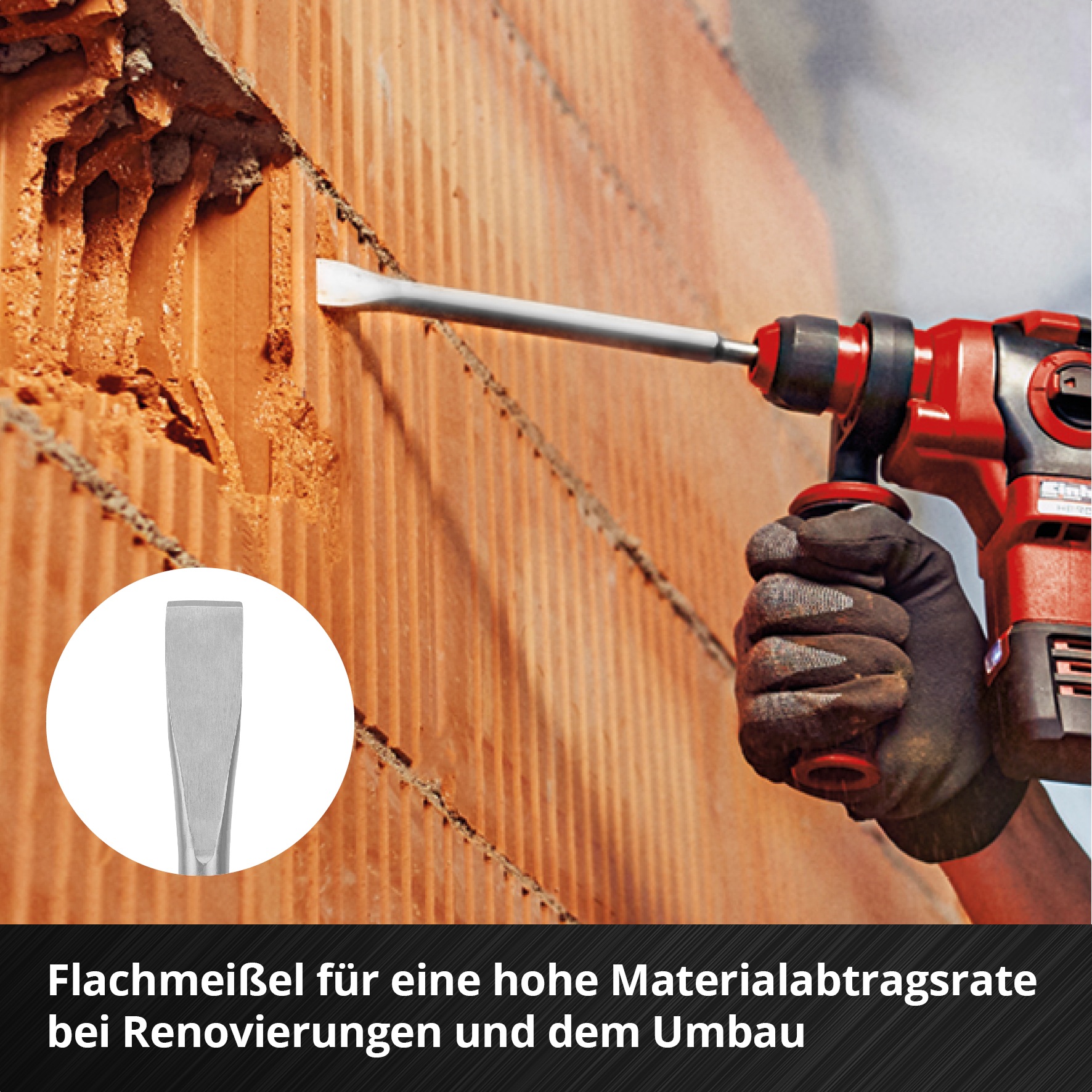 Einhell Meißel-Set, (3 tlg.), Spitzmeißel, Flachmeißel, Spatmeißel